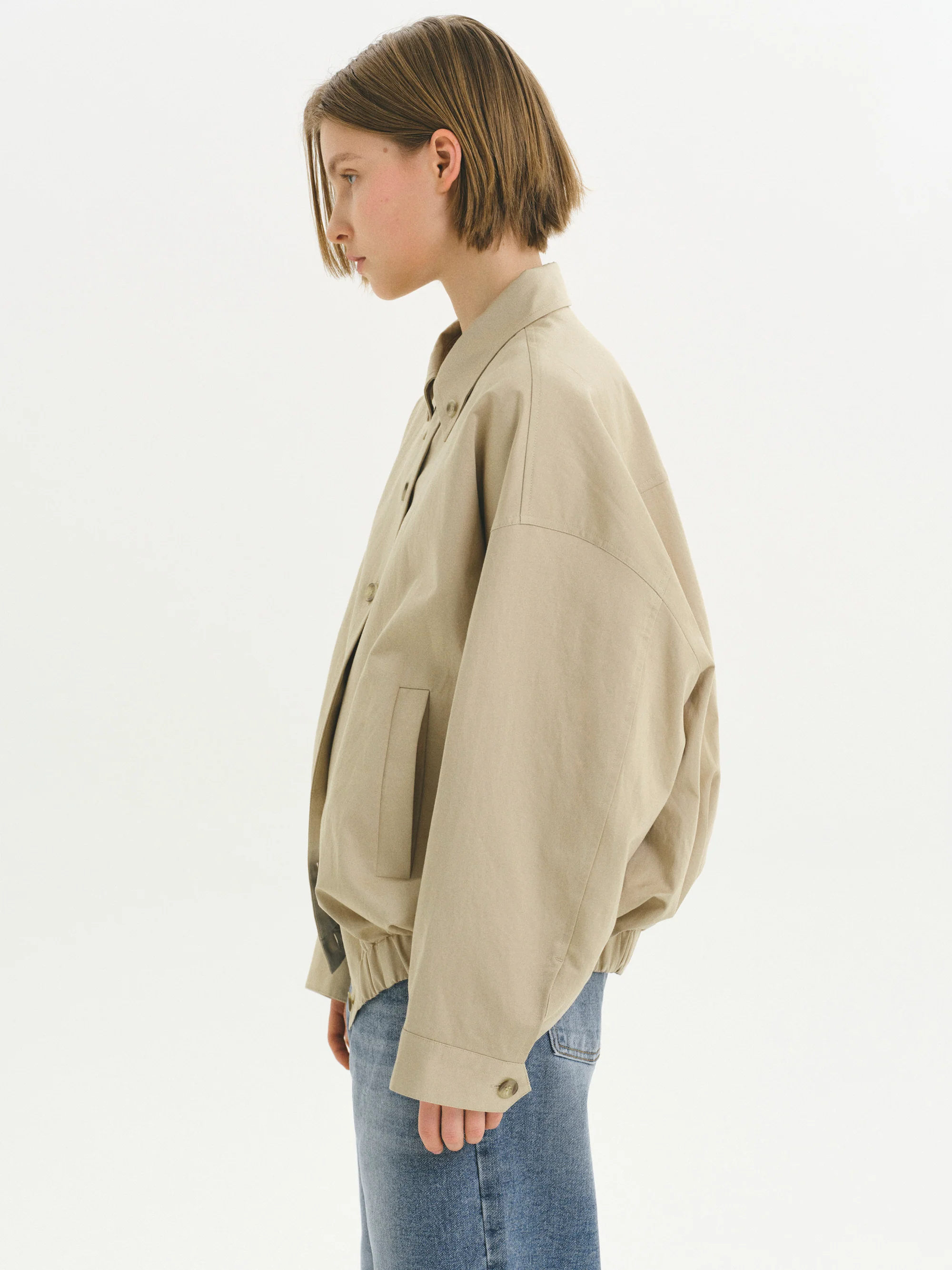 Remi Shirt Blouson Jacket, Beige - Image 2