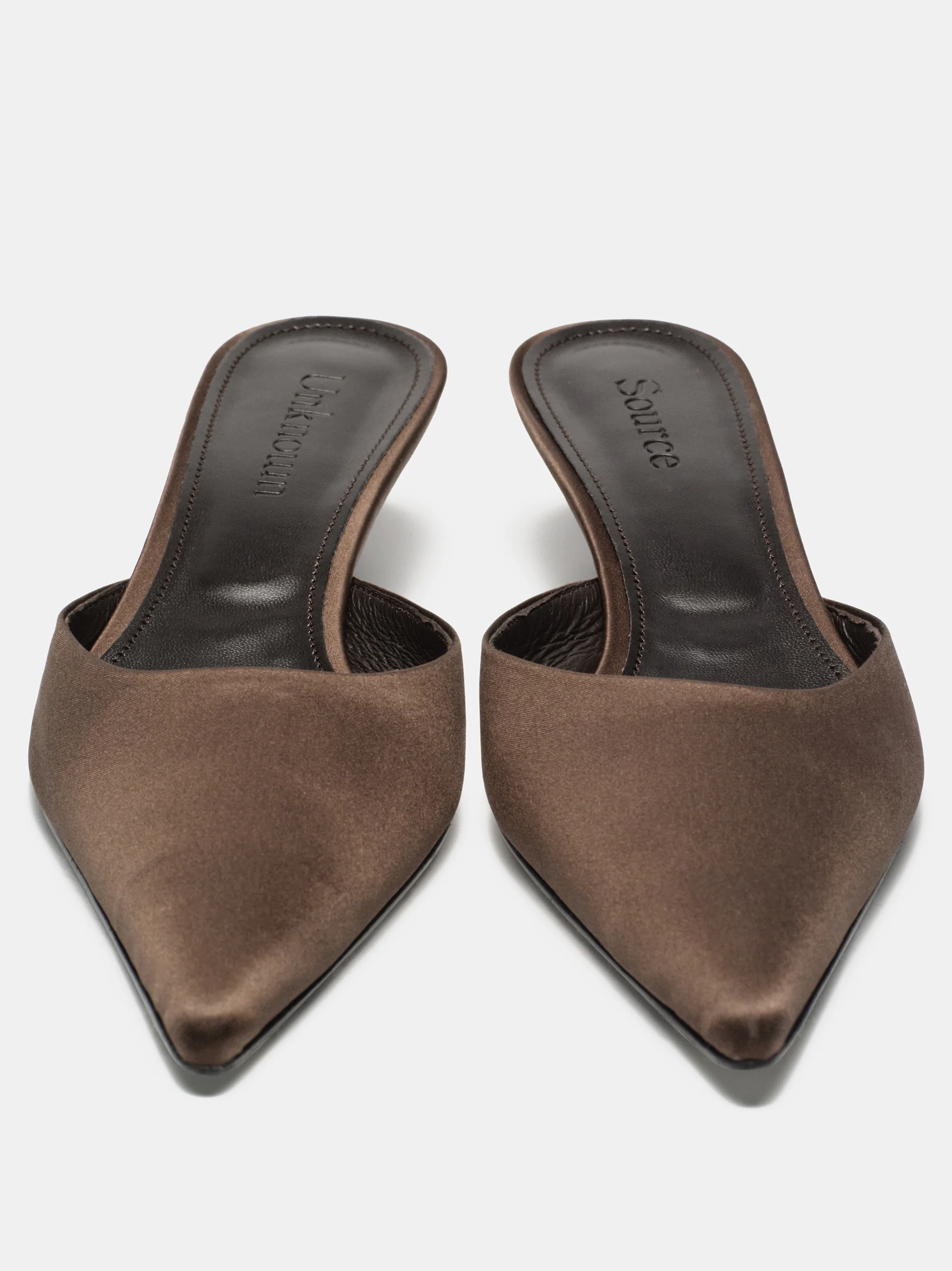 Reva Satin Mule Heels, Artichoke - Image 3