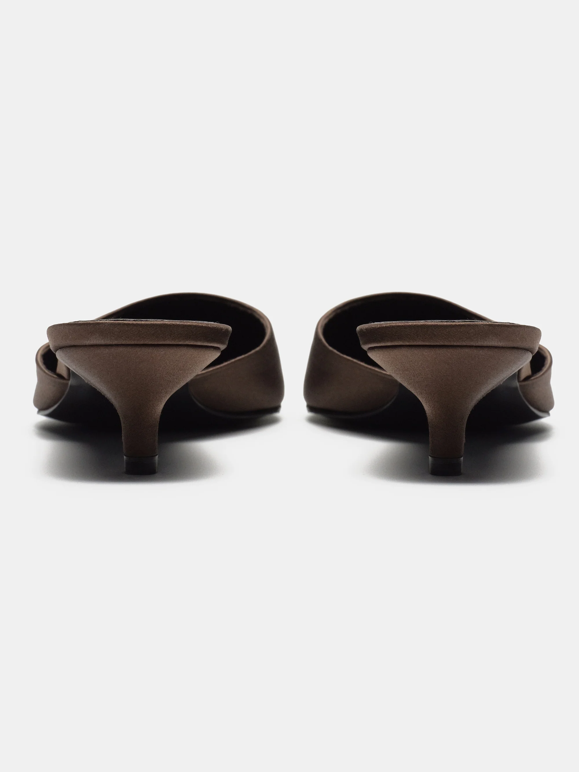 Reva Satin Mule Heels, Artichoke - Image 4