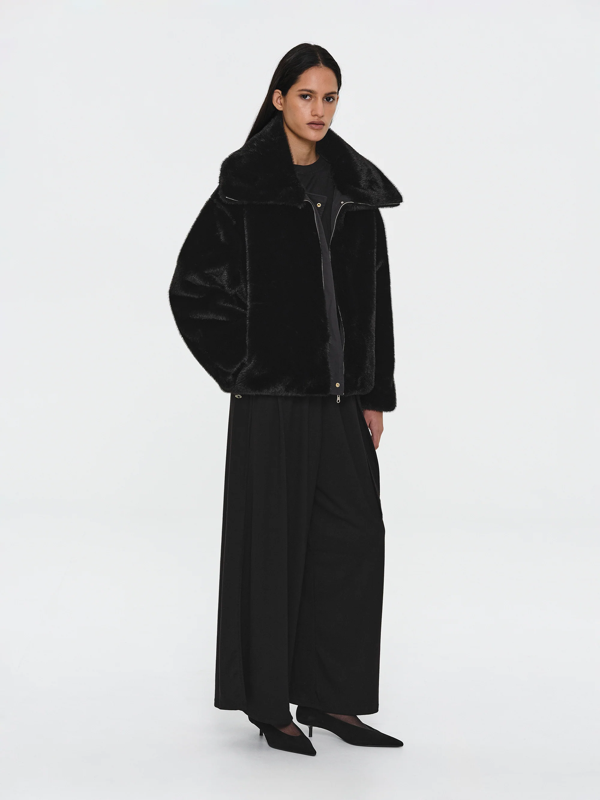 Reversible Faux-Fur Jacket, Black - Image 6