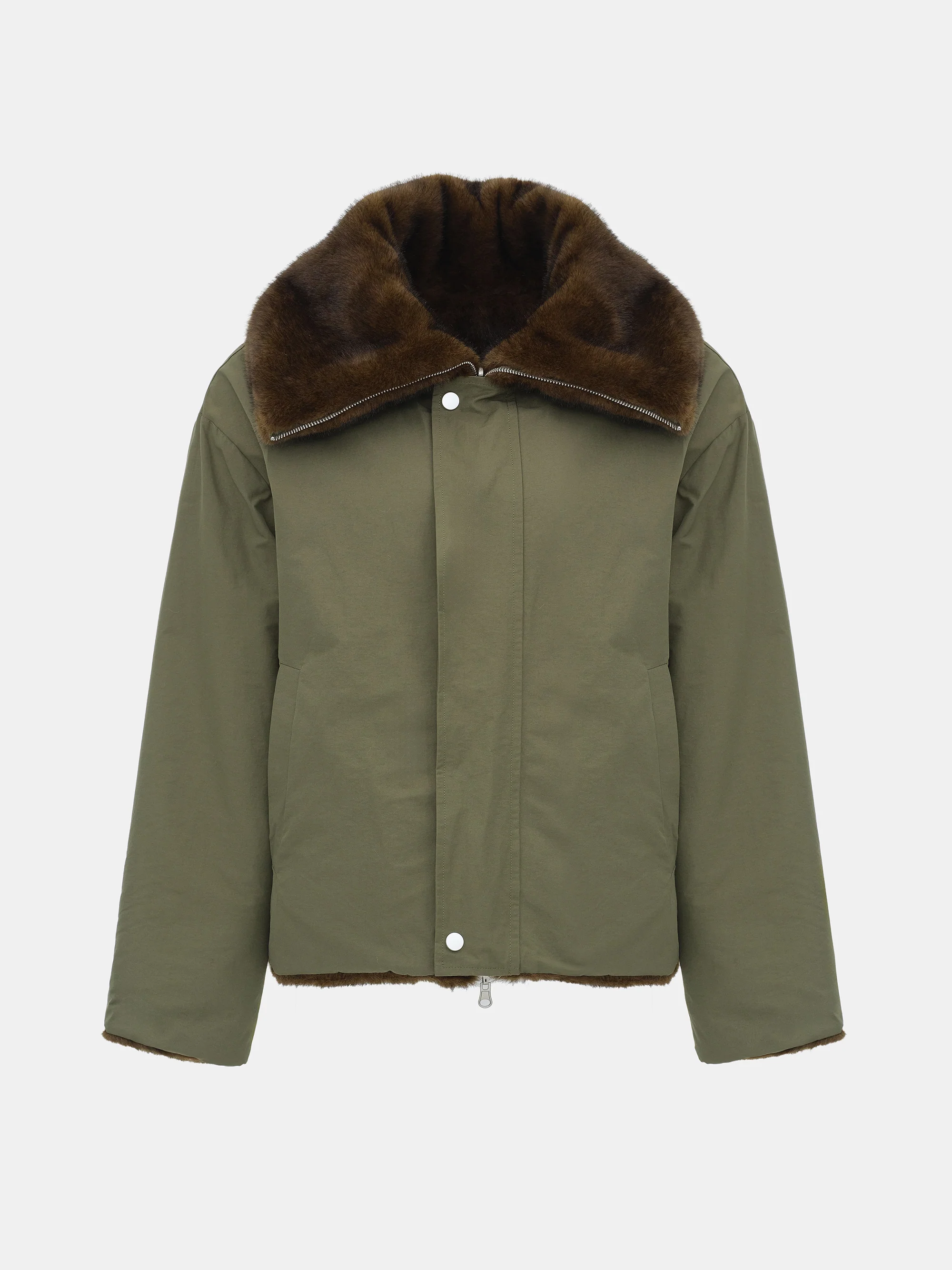 Reversible Faux-Fur Jacket, Brown - Image 5