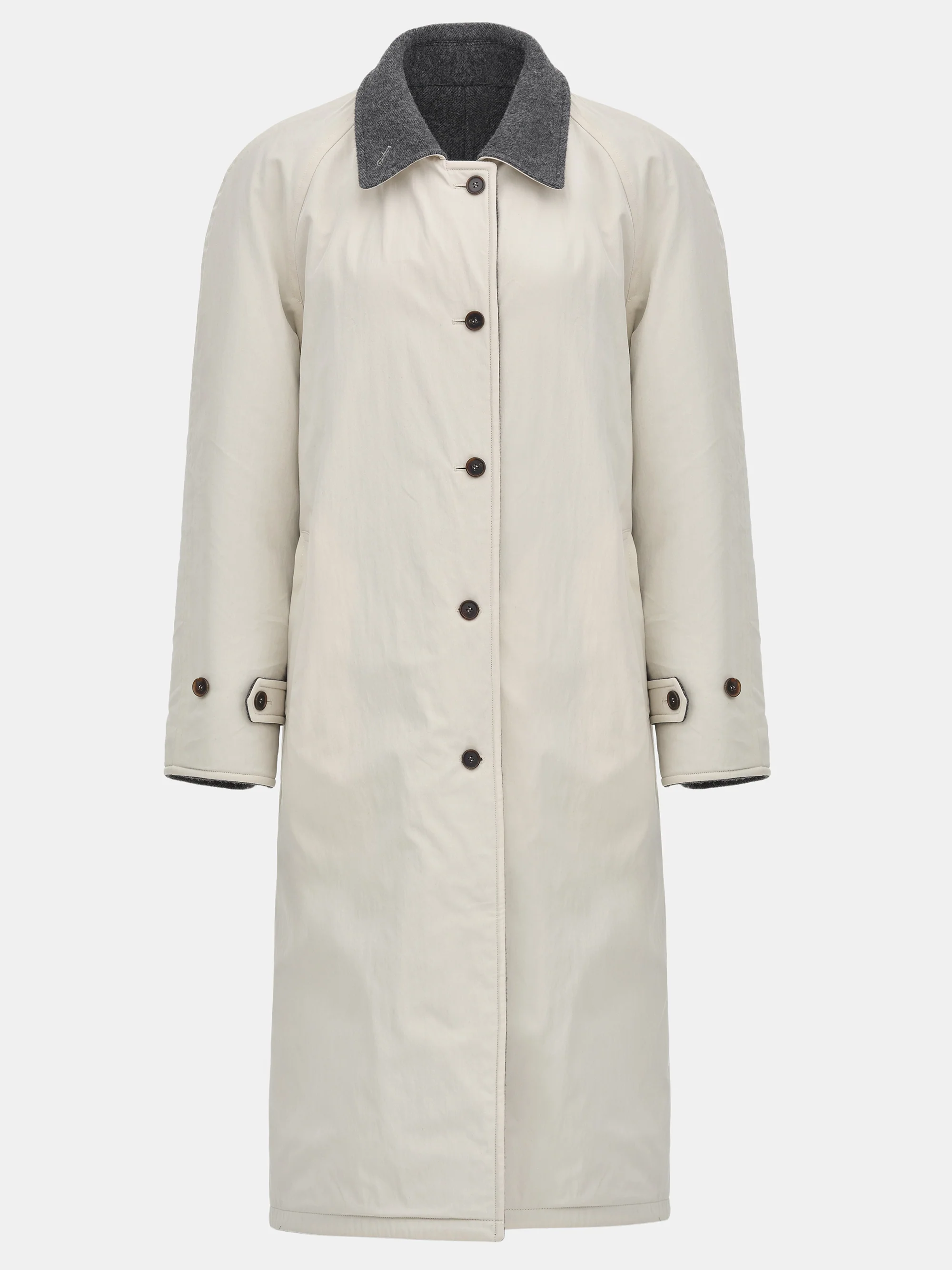 Reversible Wool Coat, Charcoal - Image 6