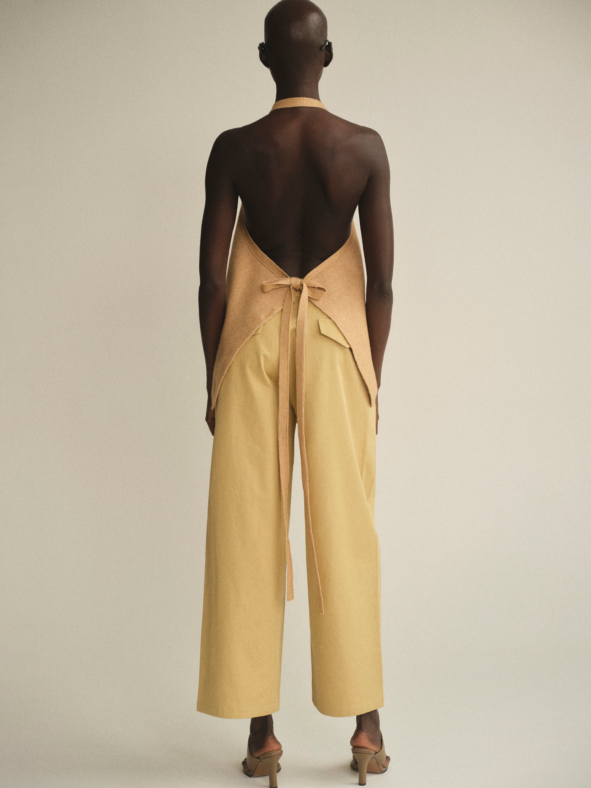 Rib-Knit Halter Tank Top, Sahara - Image 2