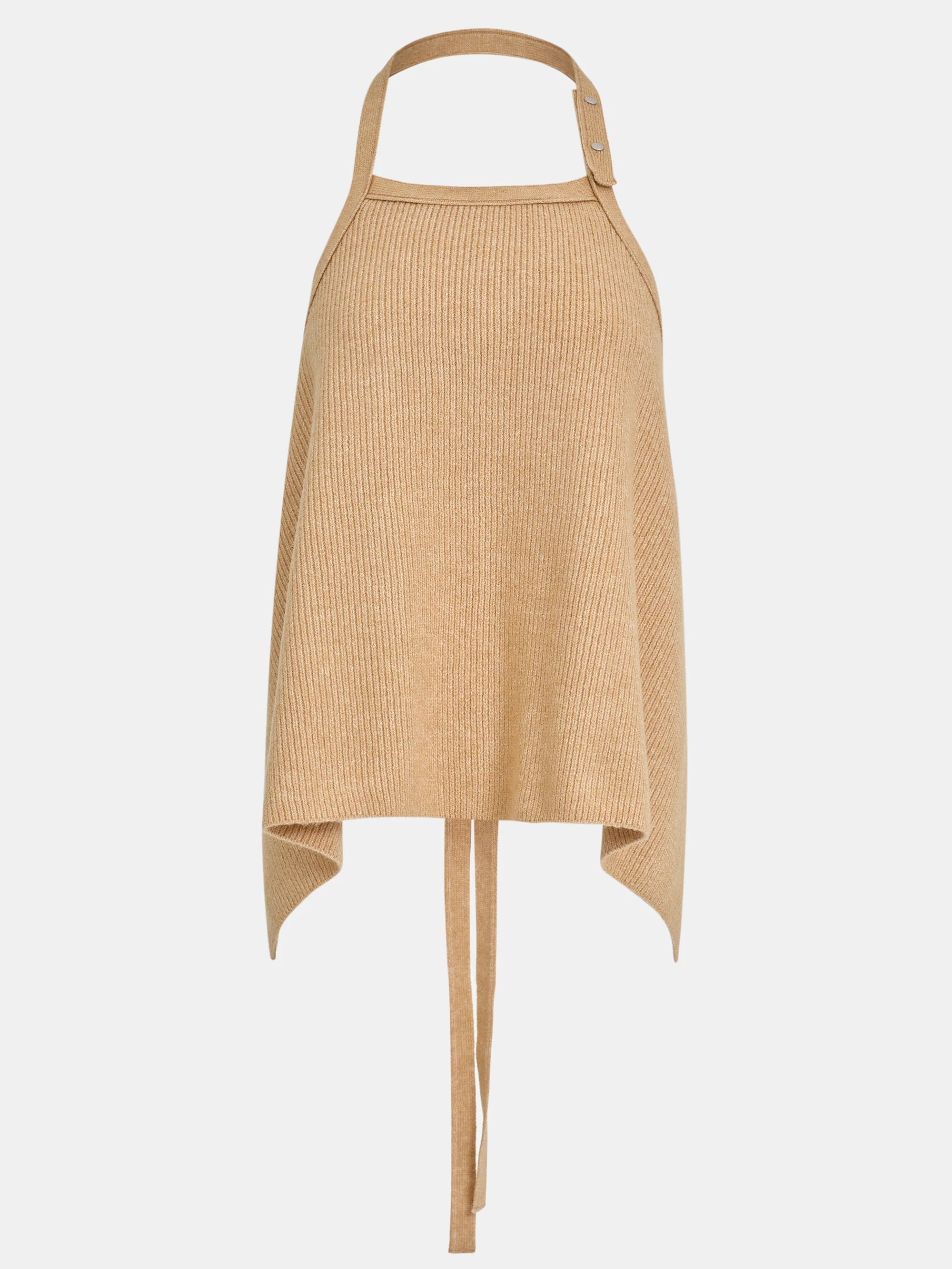 Rib-Knit Halter Tank Top, Sahara - Image 4