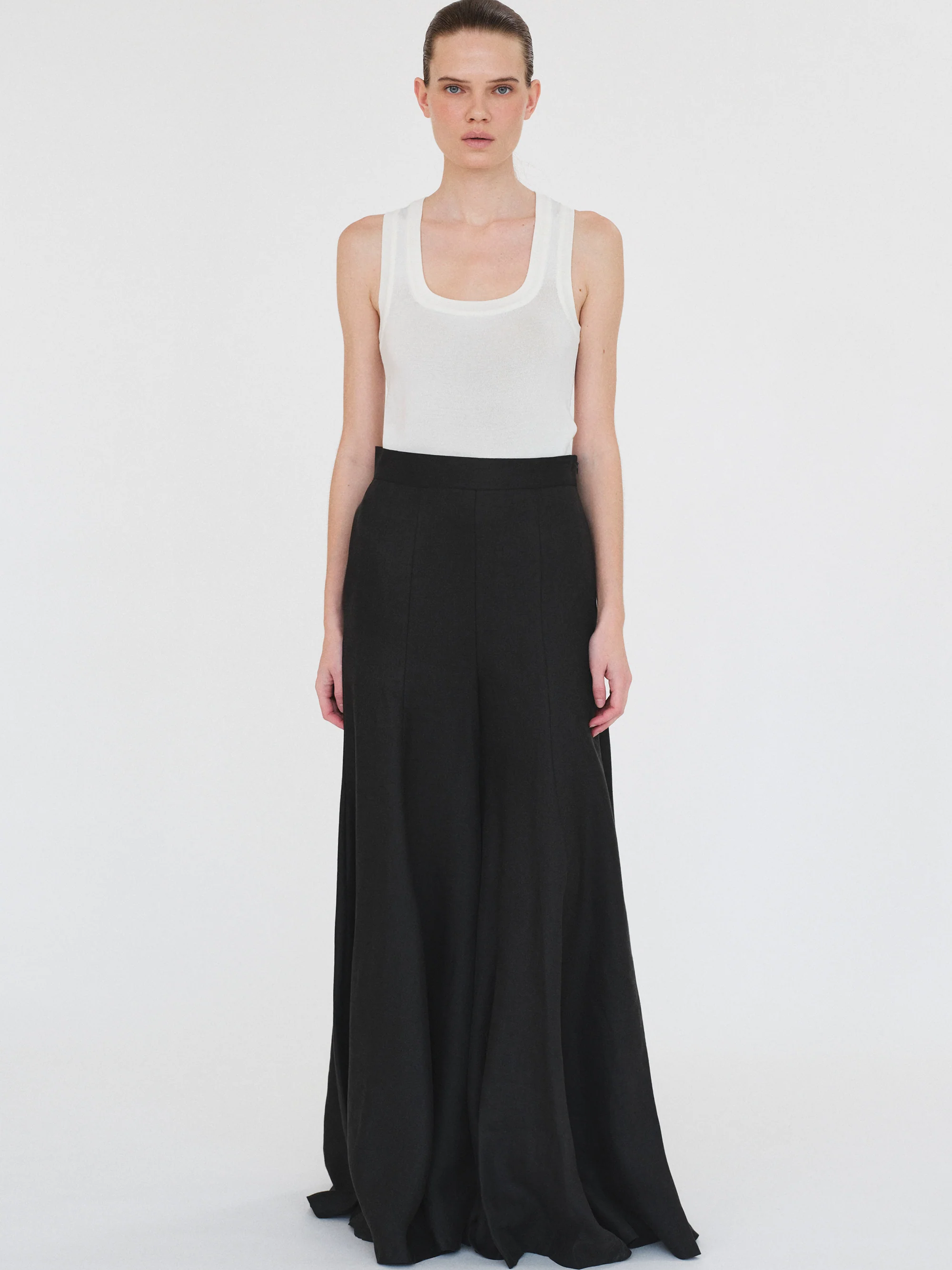 Rib-Knit Tank Top, White - Image 2
