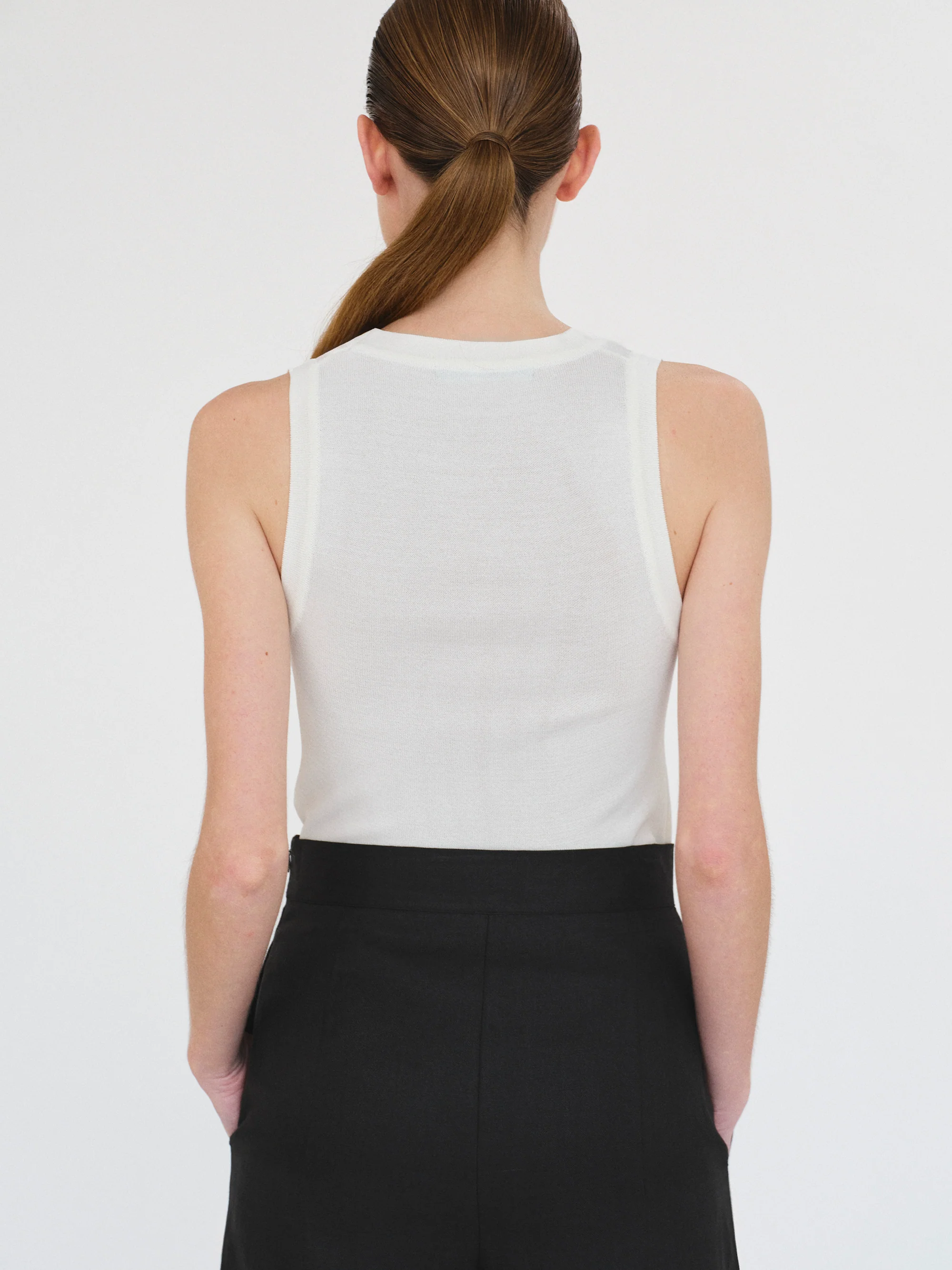 Rib-Knit Tank Top, White - Image 6