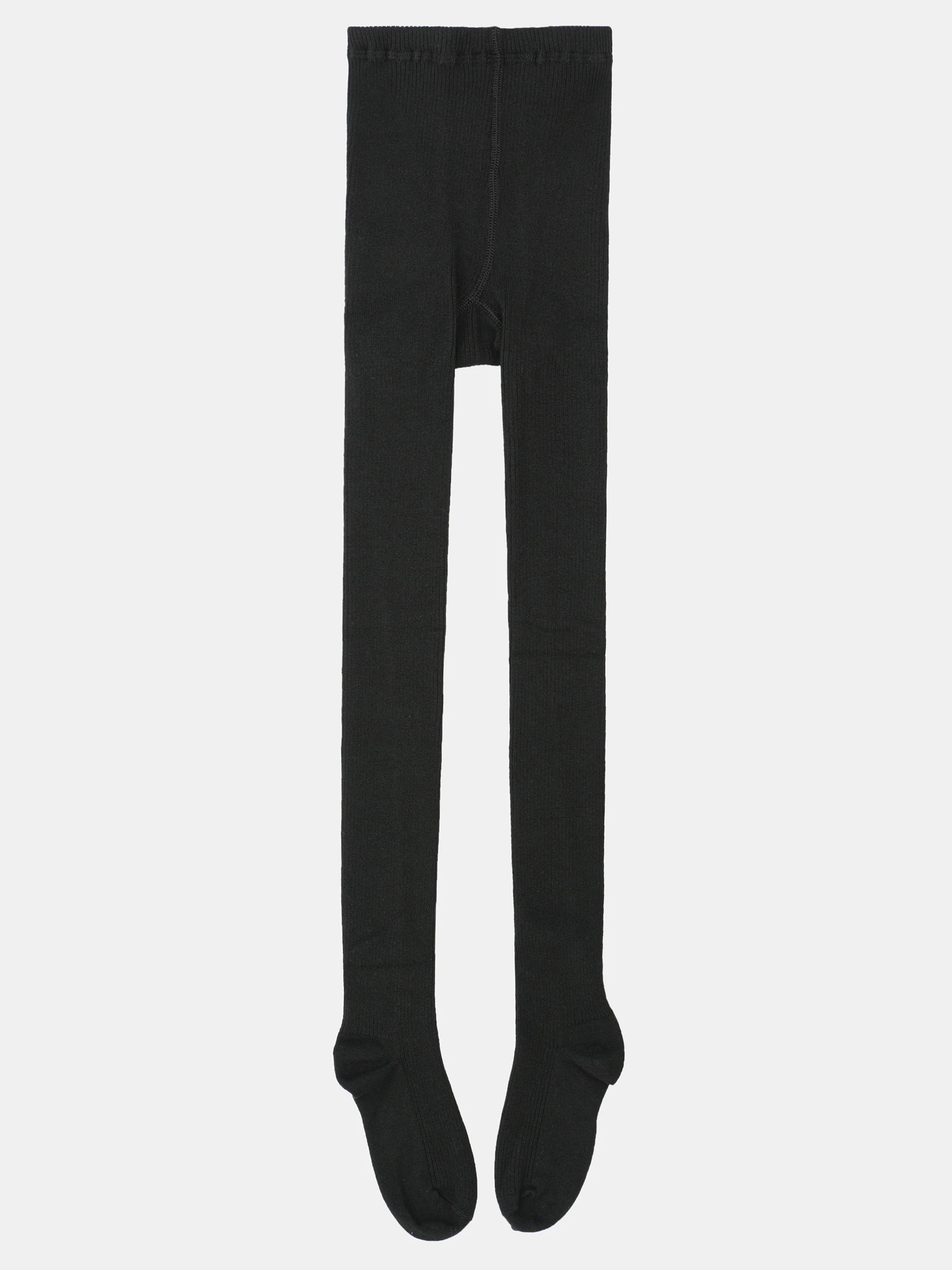 Rib Knit Tights, Black - Image 2