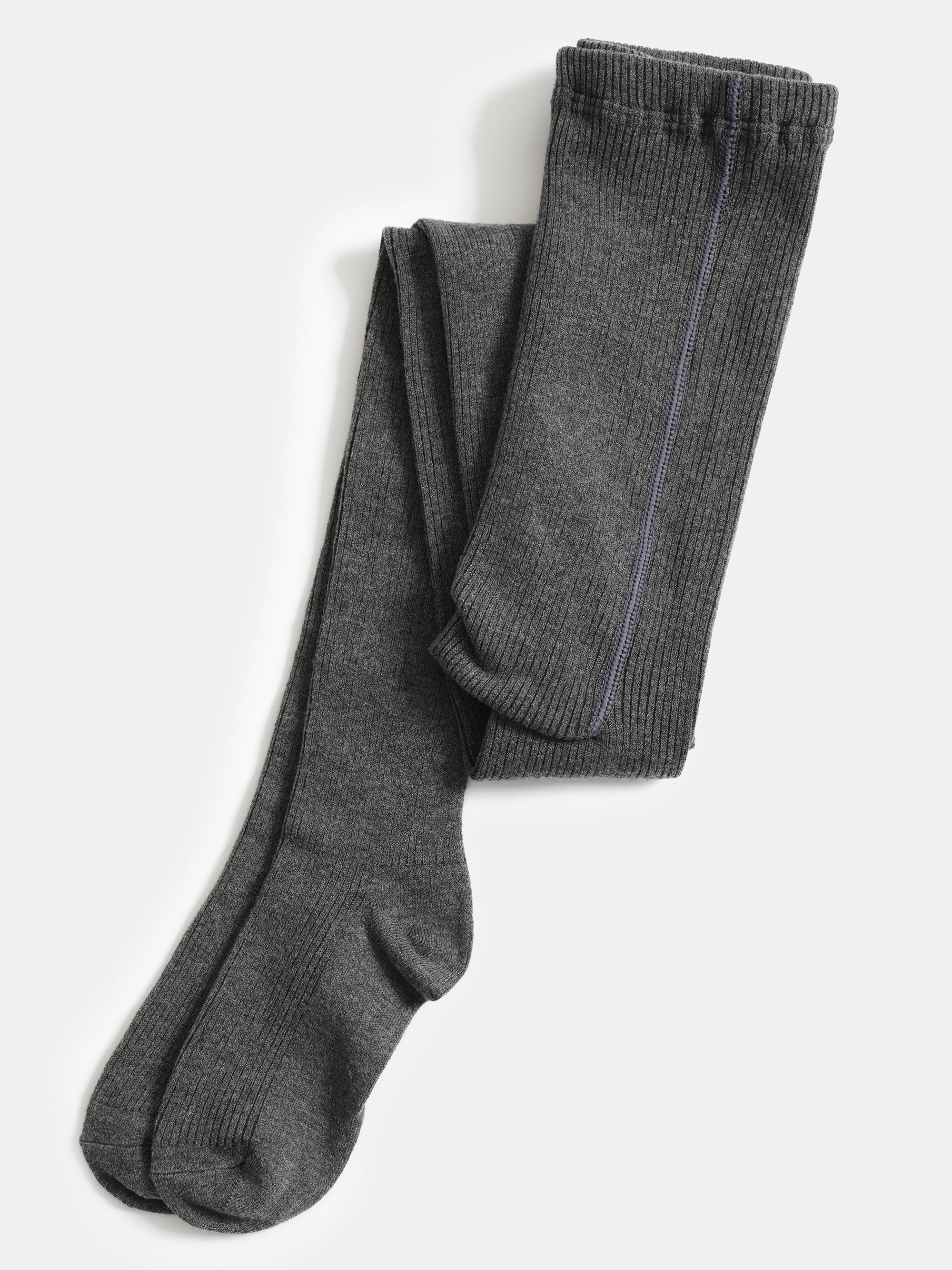 Rib Knit Tights, Charcoal