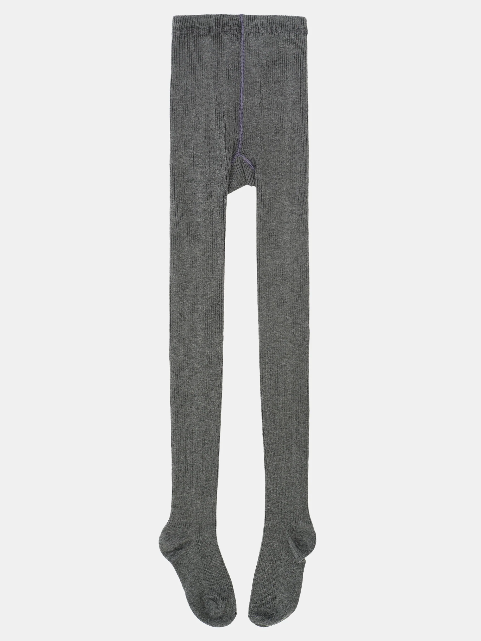 Rib Knit Tights, Charcoal - Image 2
