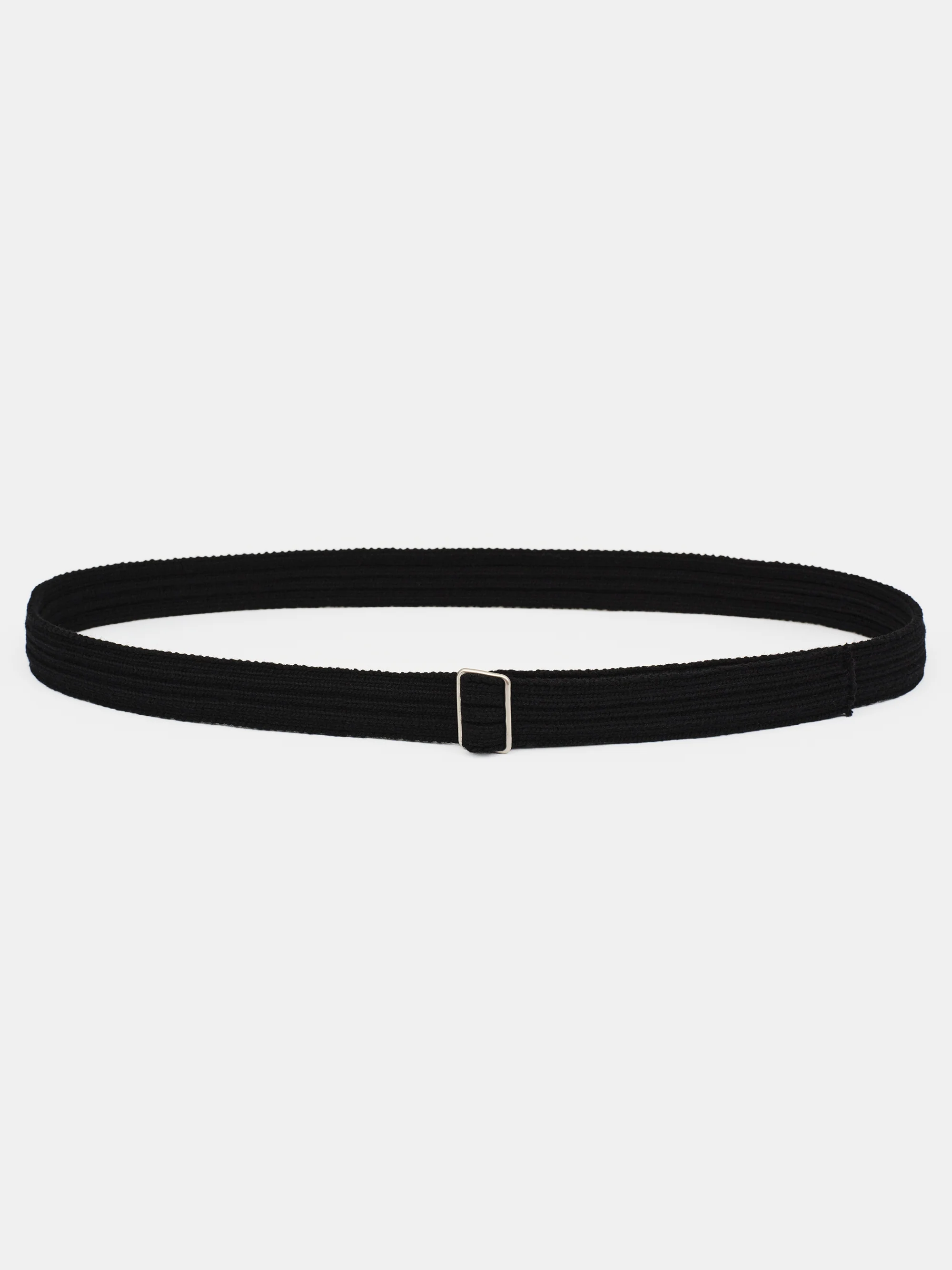 Ribbed Knit Belt, Black - Image 2