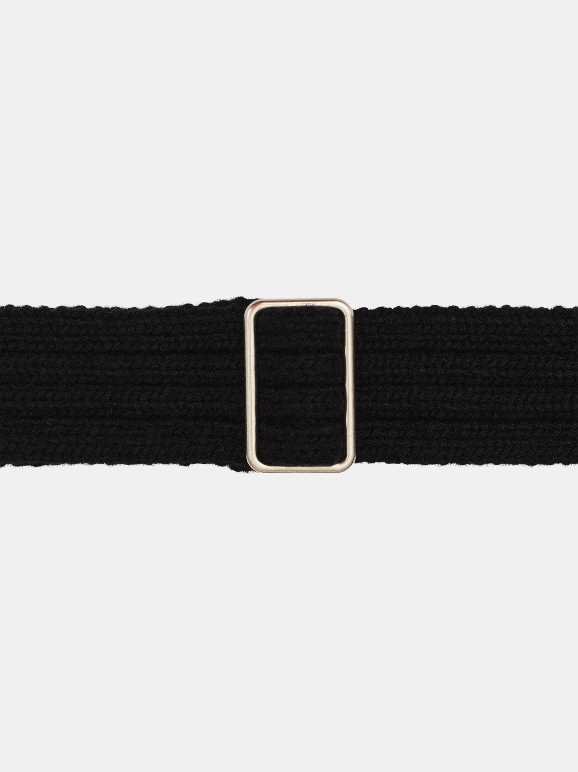 Ribbed Knit Belt, Black - Image 3