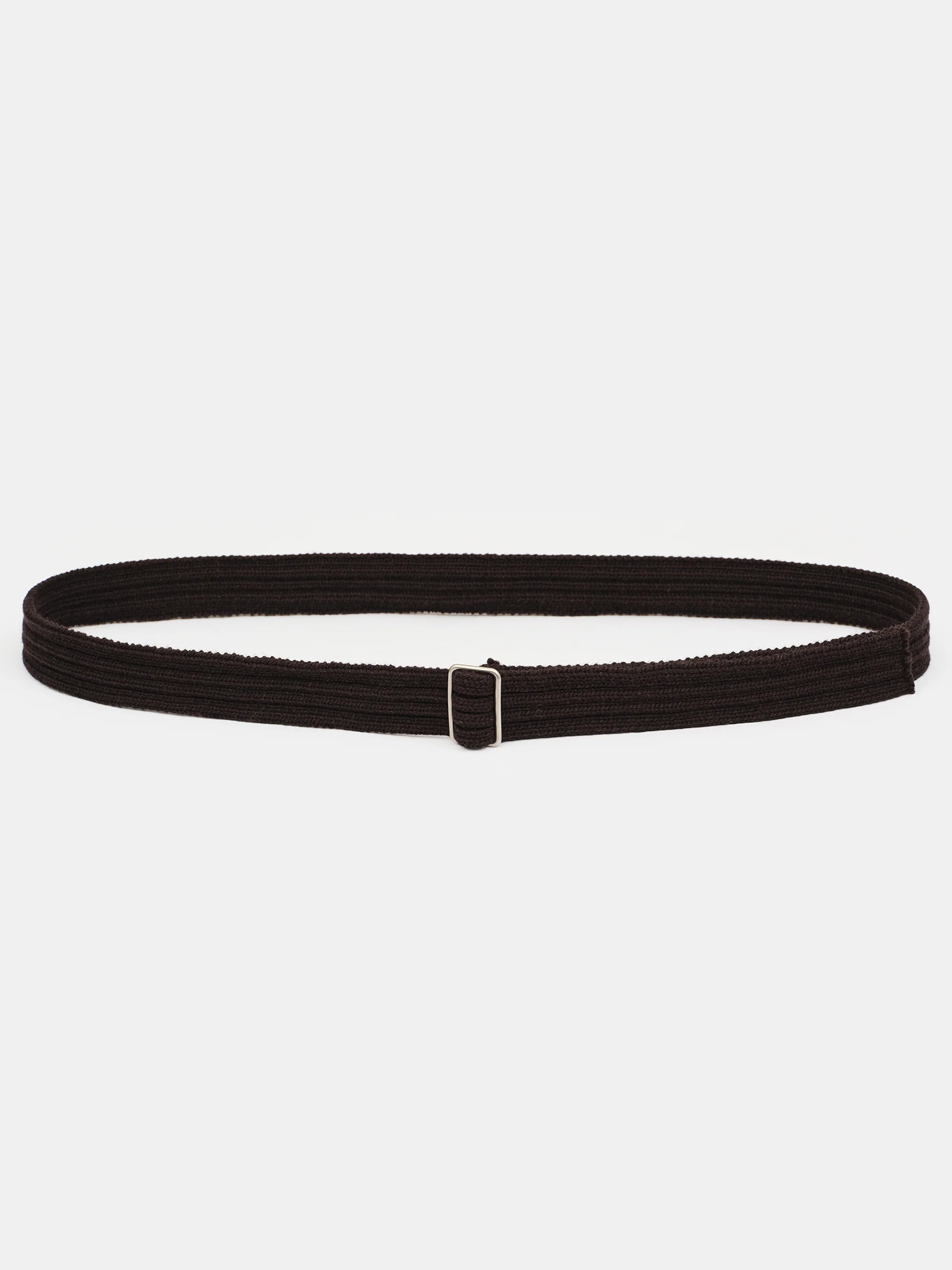 Ribbed Knit Belt, Brown - Image 2