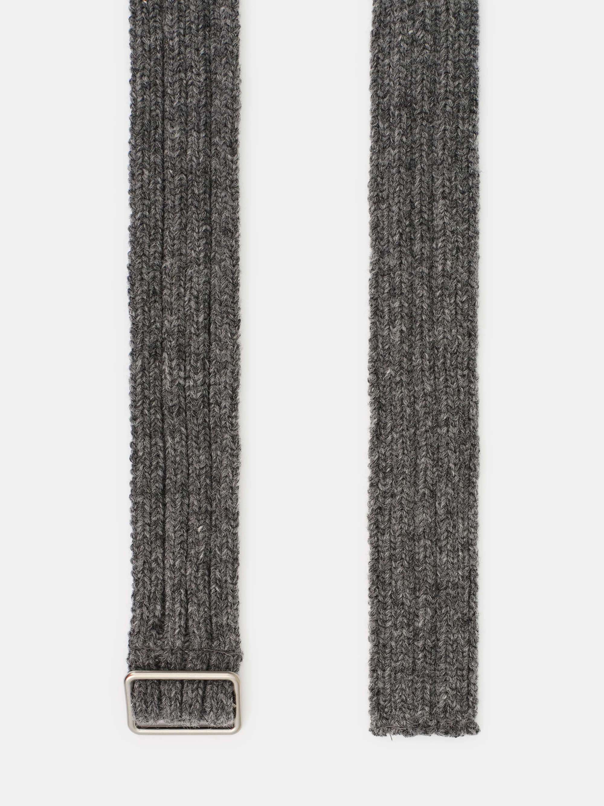 Ribbed Knit Belt, Grey