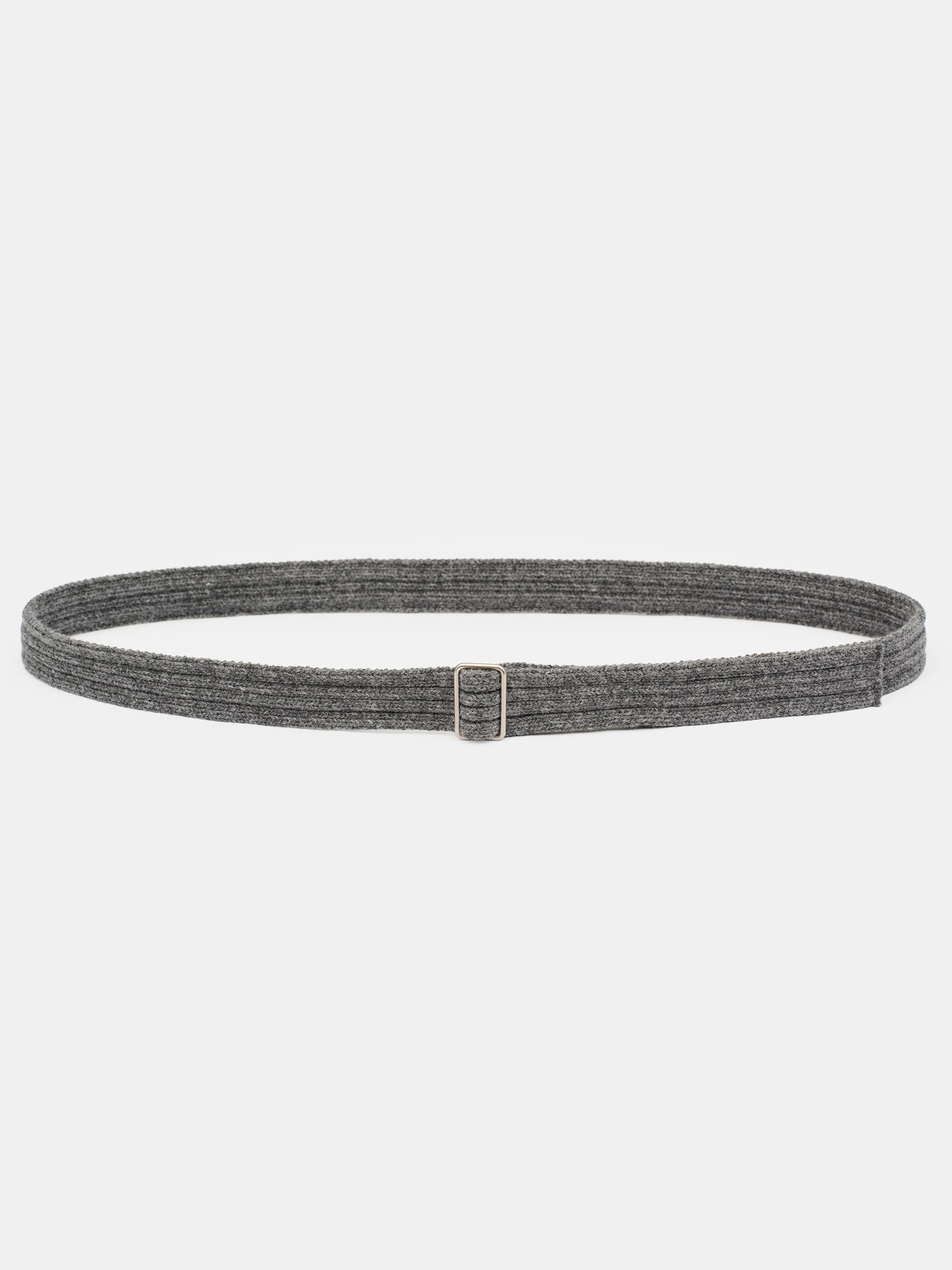 Ribbed Knit Belt, Grey - Image 2