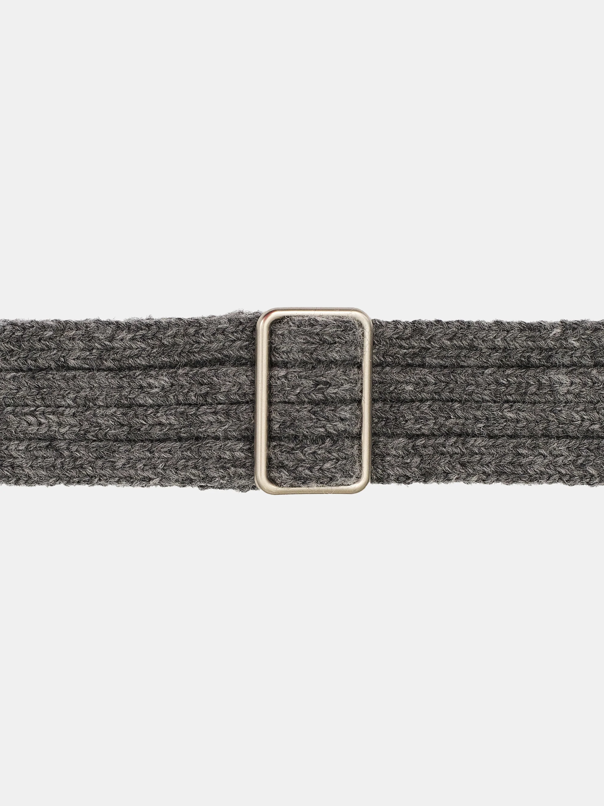 Ribbed Knit Belt, Grey - Image 3