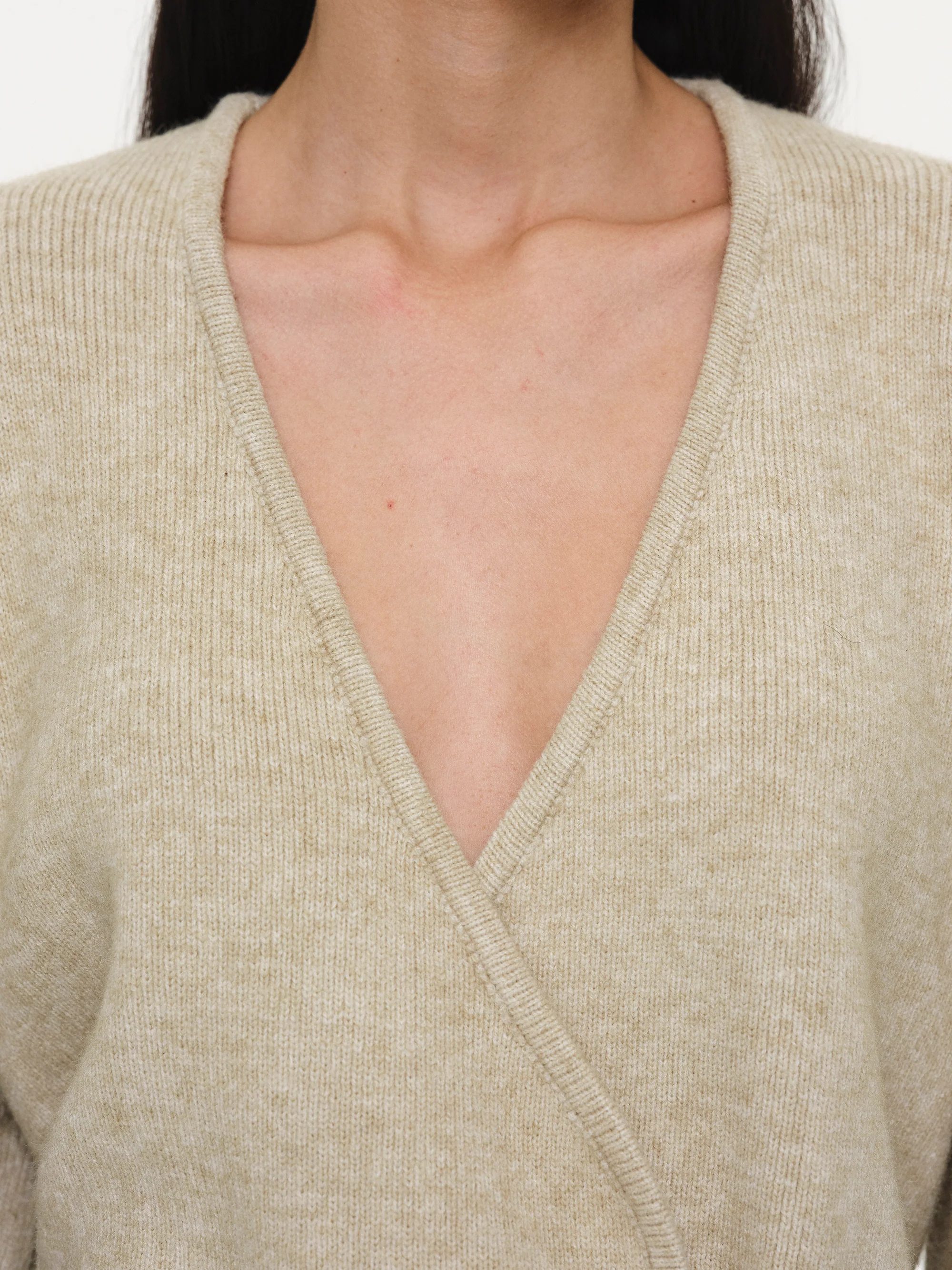 Robe Cardigan & Pants Set, Melange Beige - Image 2