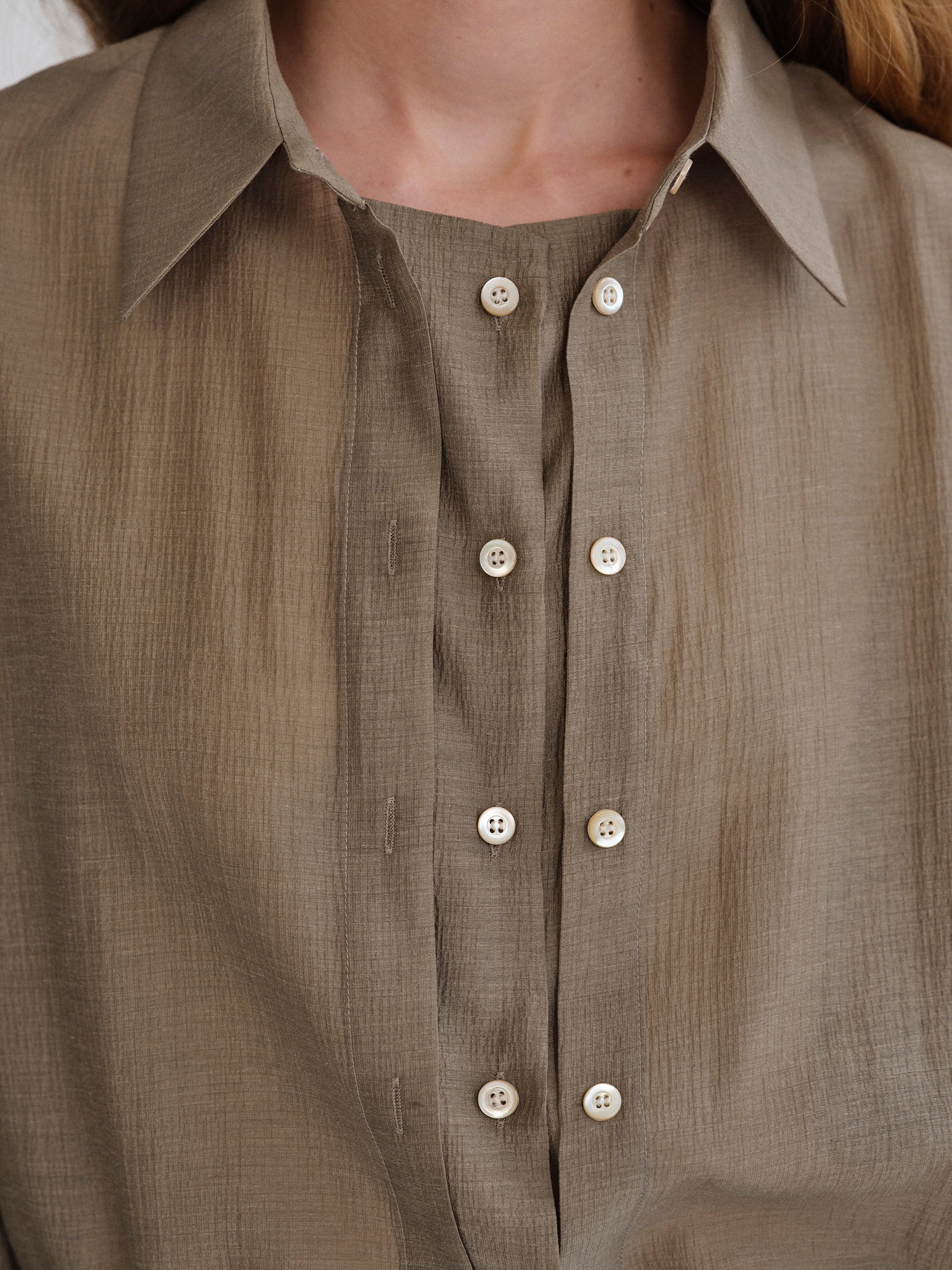 Rosano Double Placket Shirt, Brown - Image 2