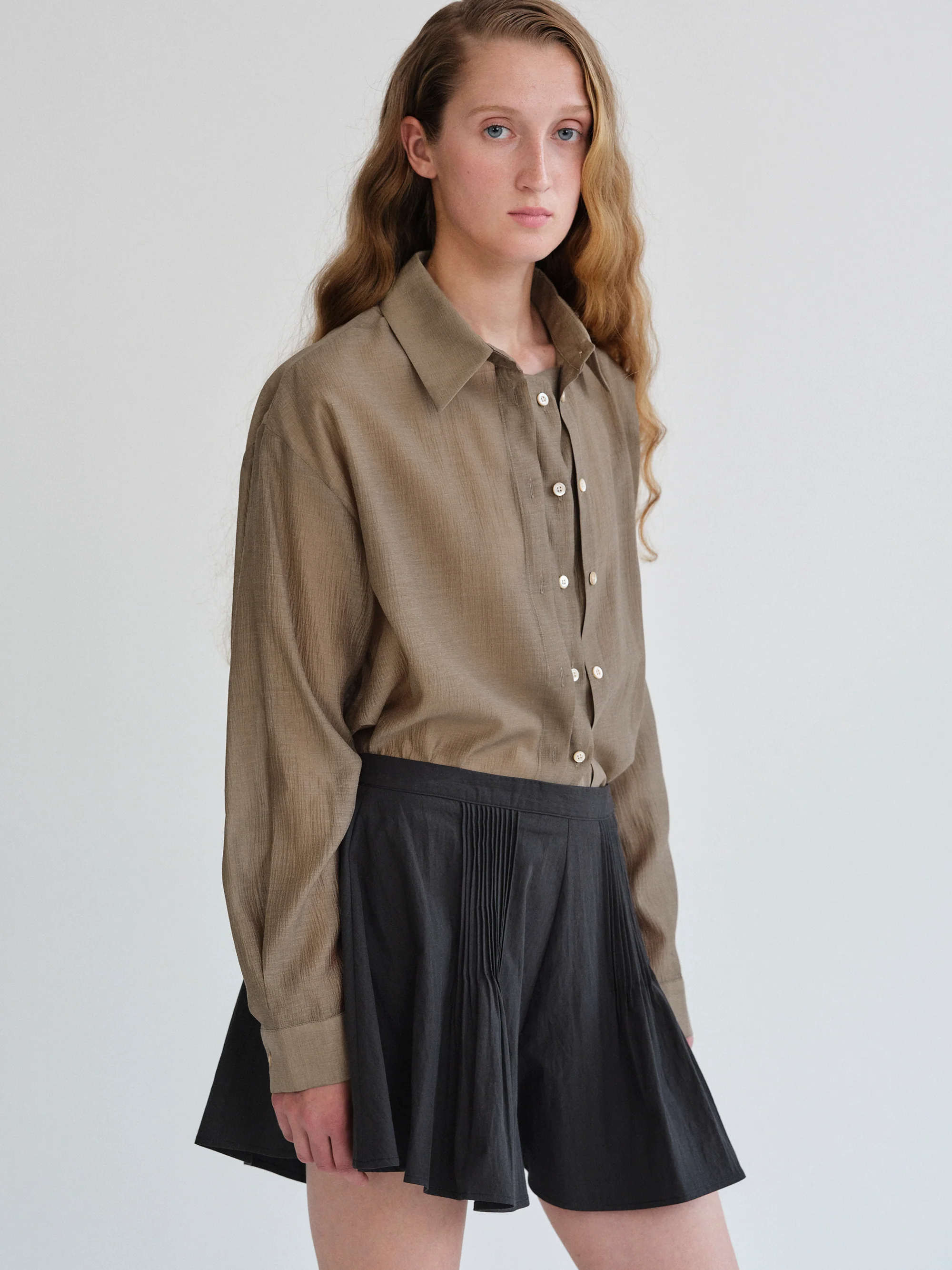 Rosano Double Placket Shirt, Brown - Image 4