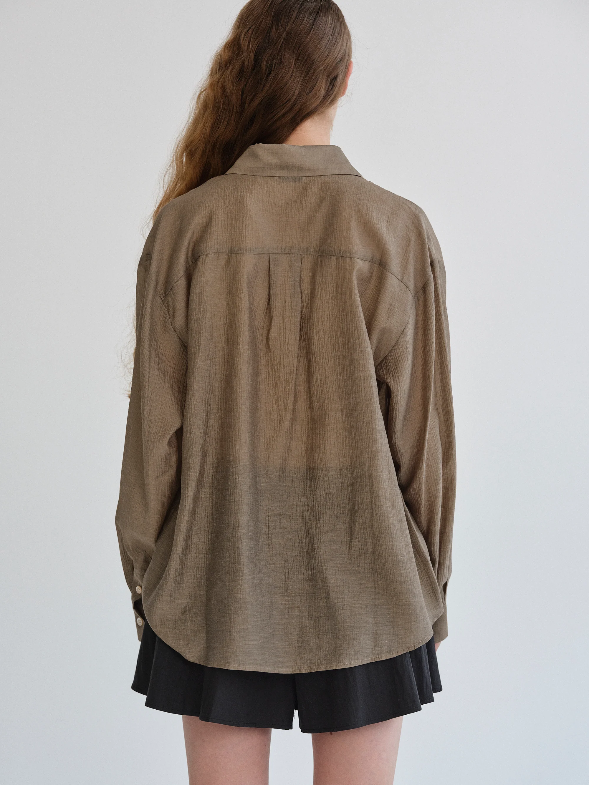 Rosano Double Placket Shirt, Brown - Image 7