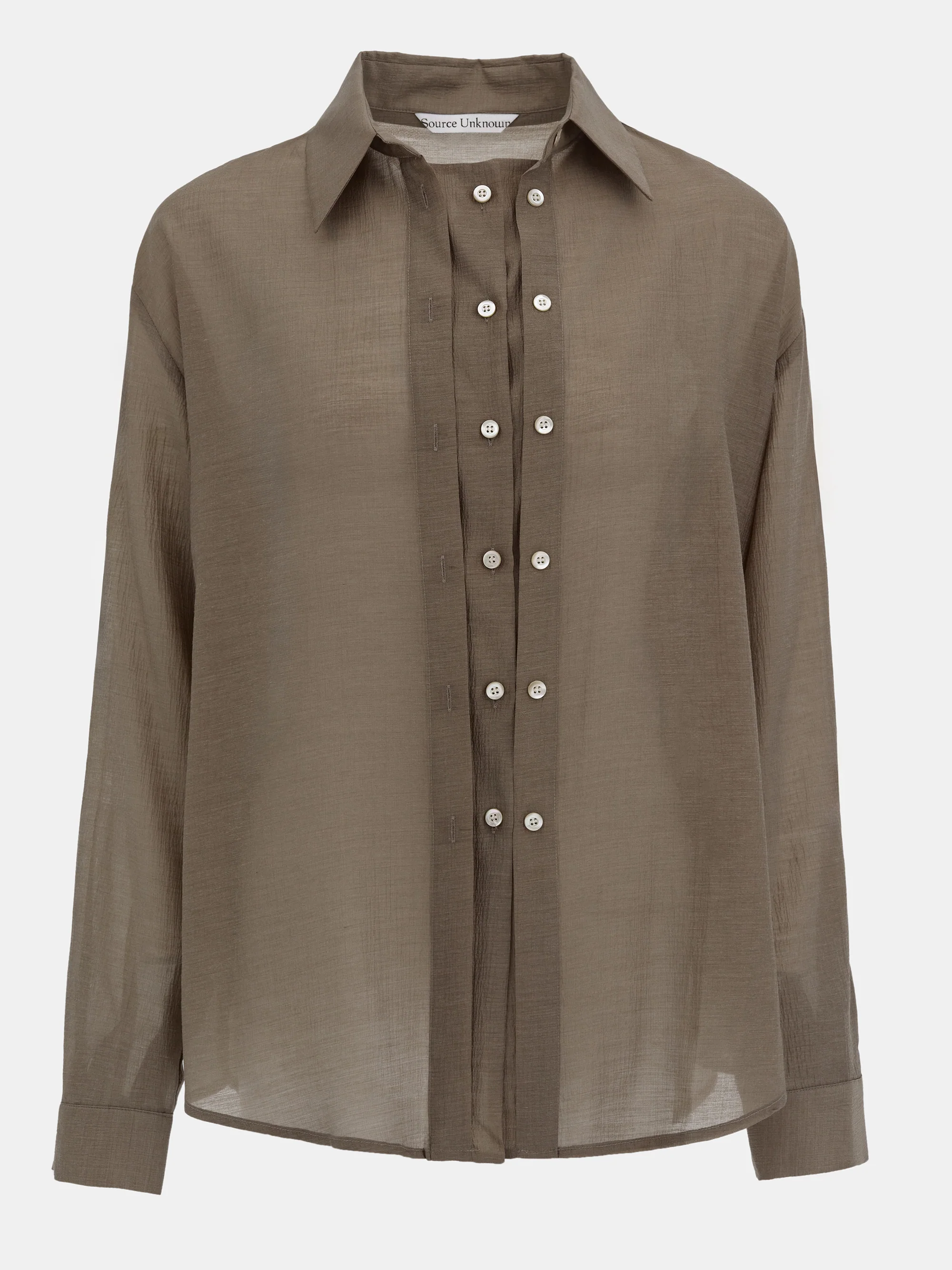 Rosano Double Placket Shirt, Brown - Image 8