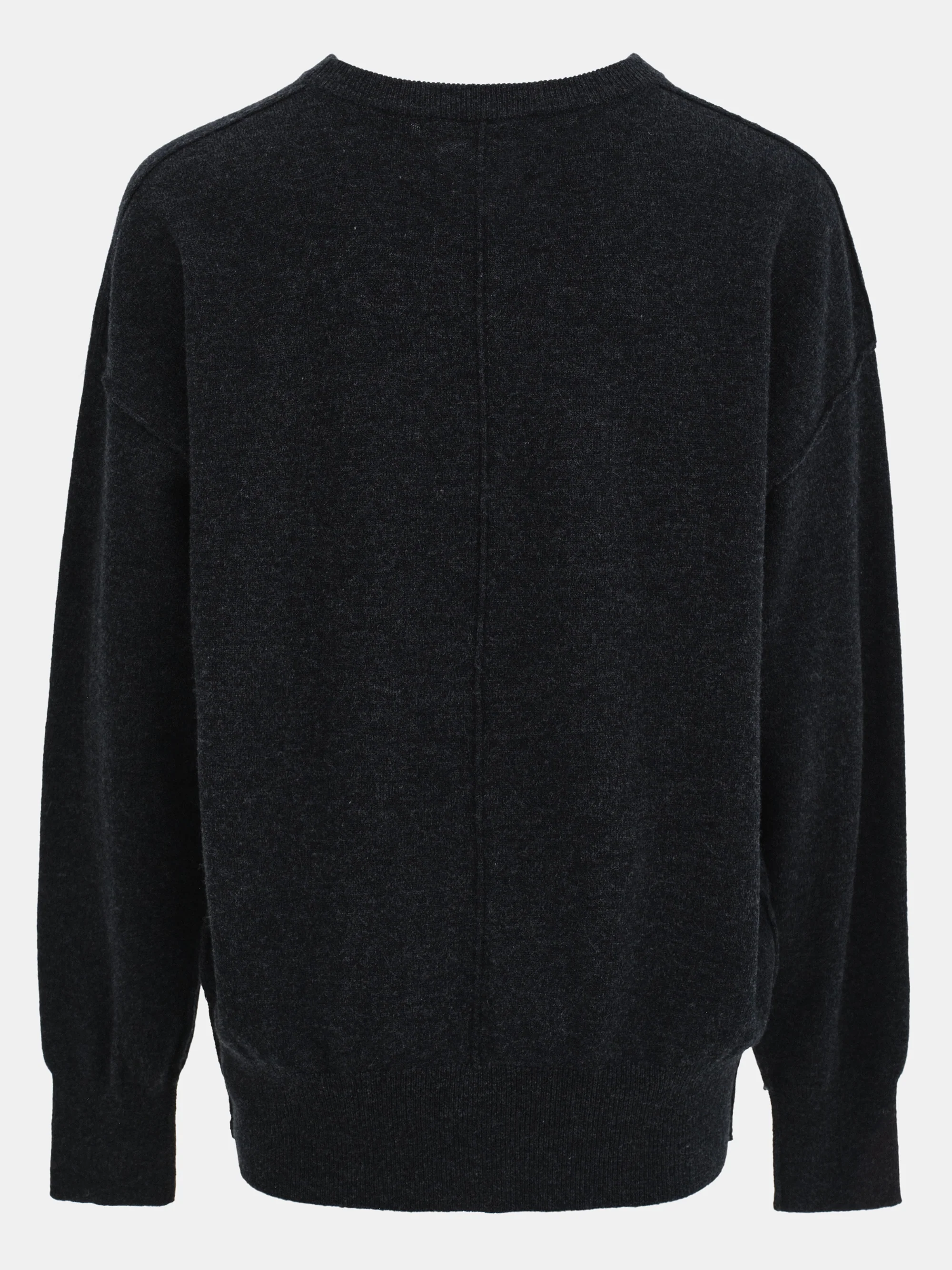 Round-Neck Wool Top, Black - Image 5