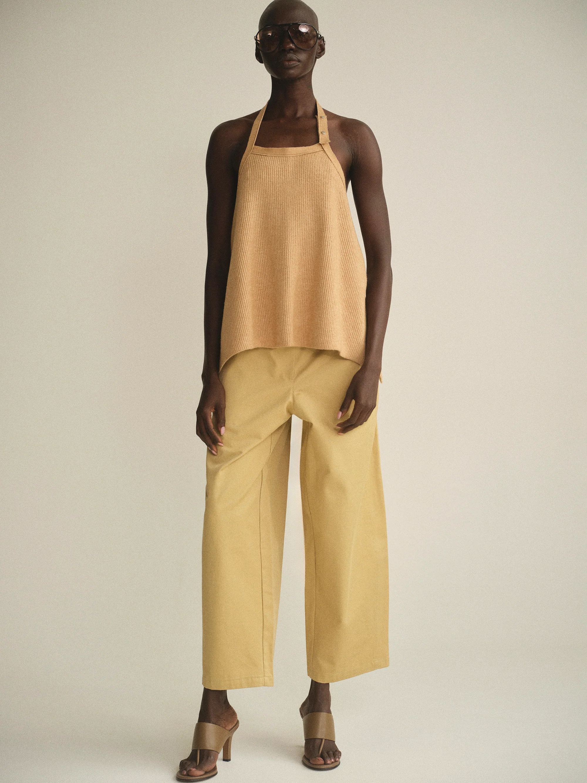 Rounded-Leg Chino Pants, Beige - Image 2