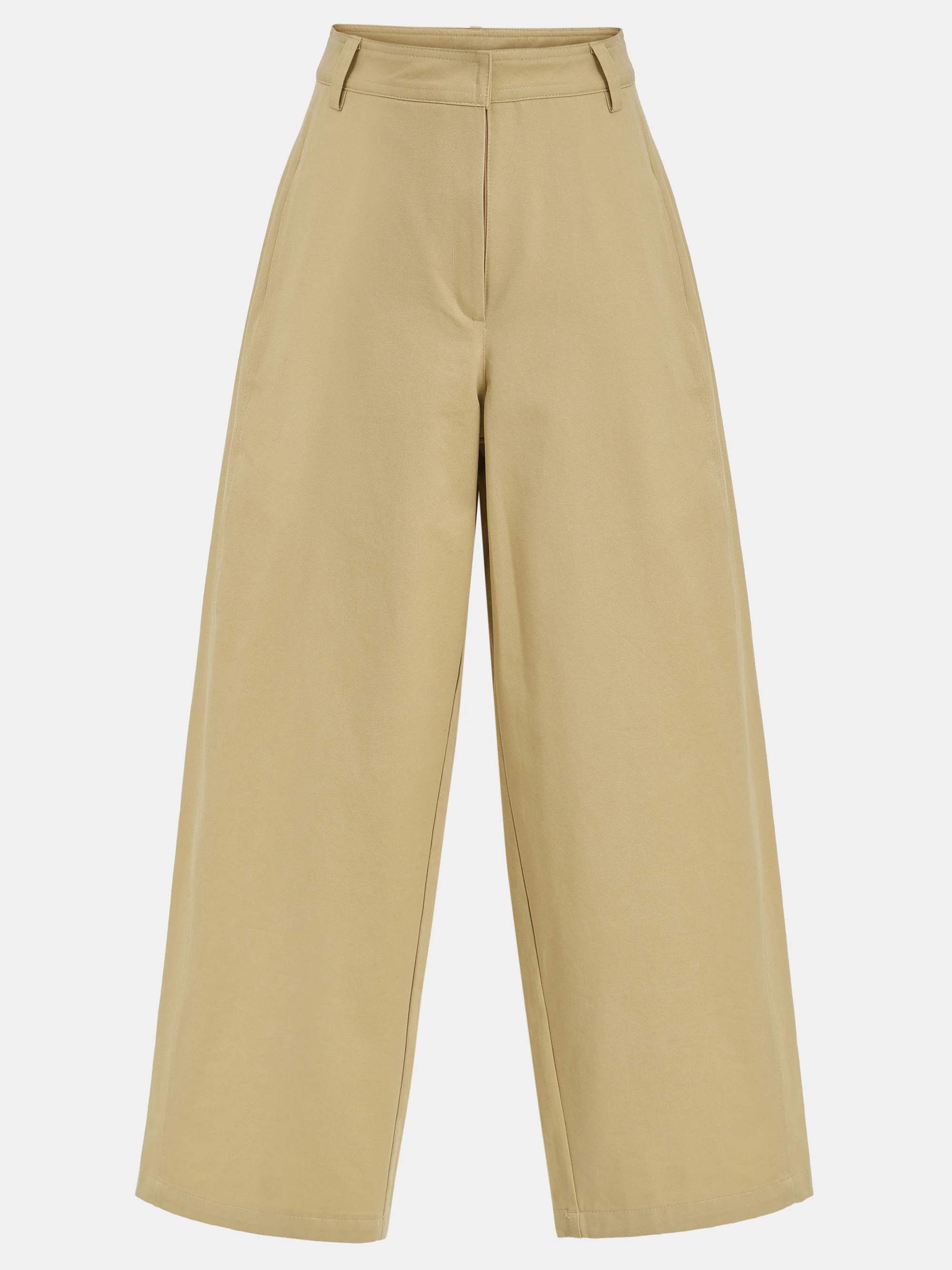 Rounded-Leg Chino Pants, Beige - Image 3