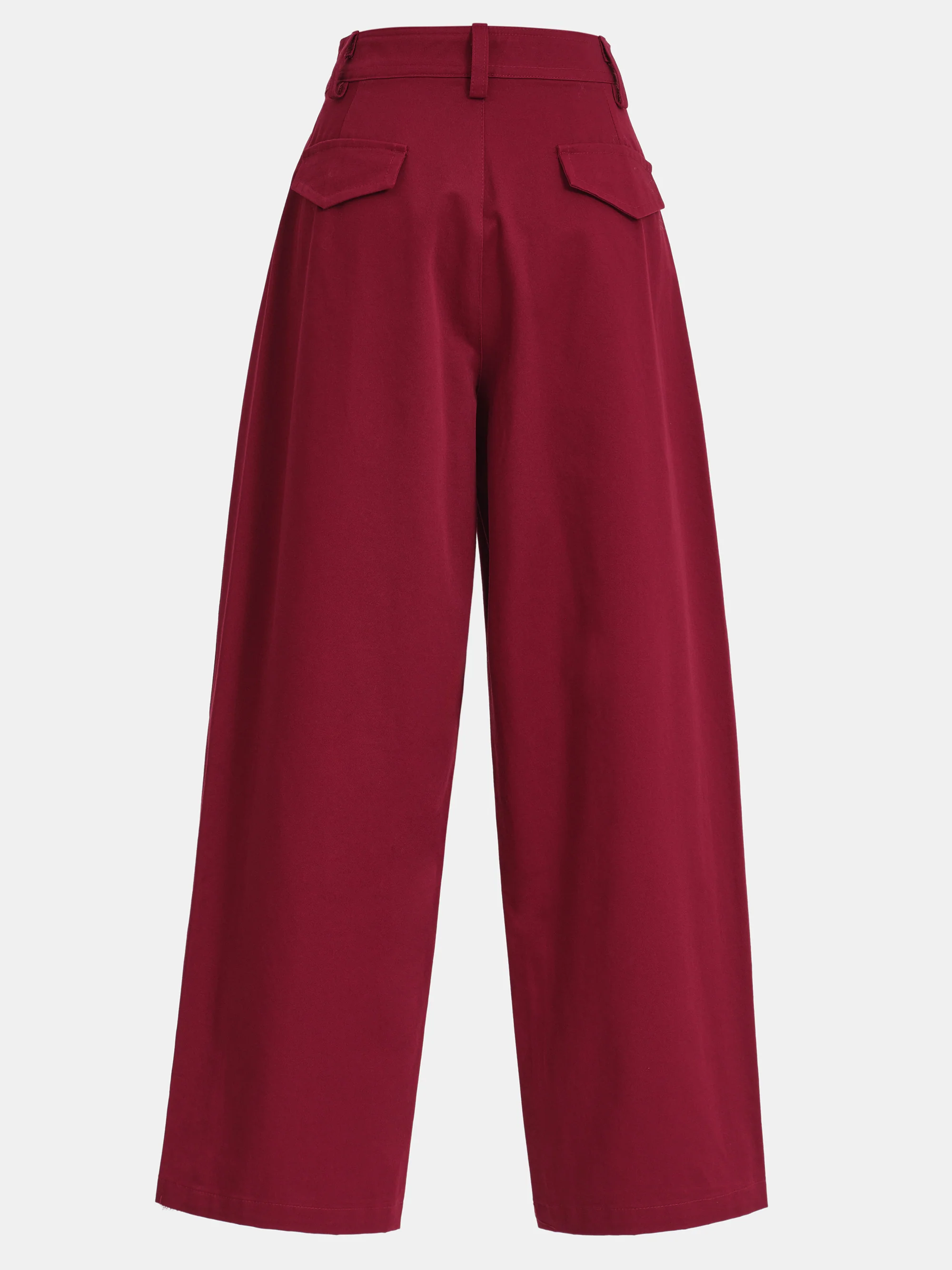 Rounded-Leg Chino Pants, Red - Image 6