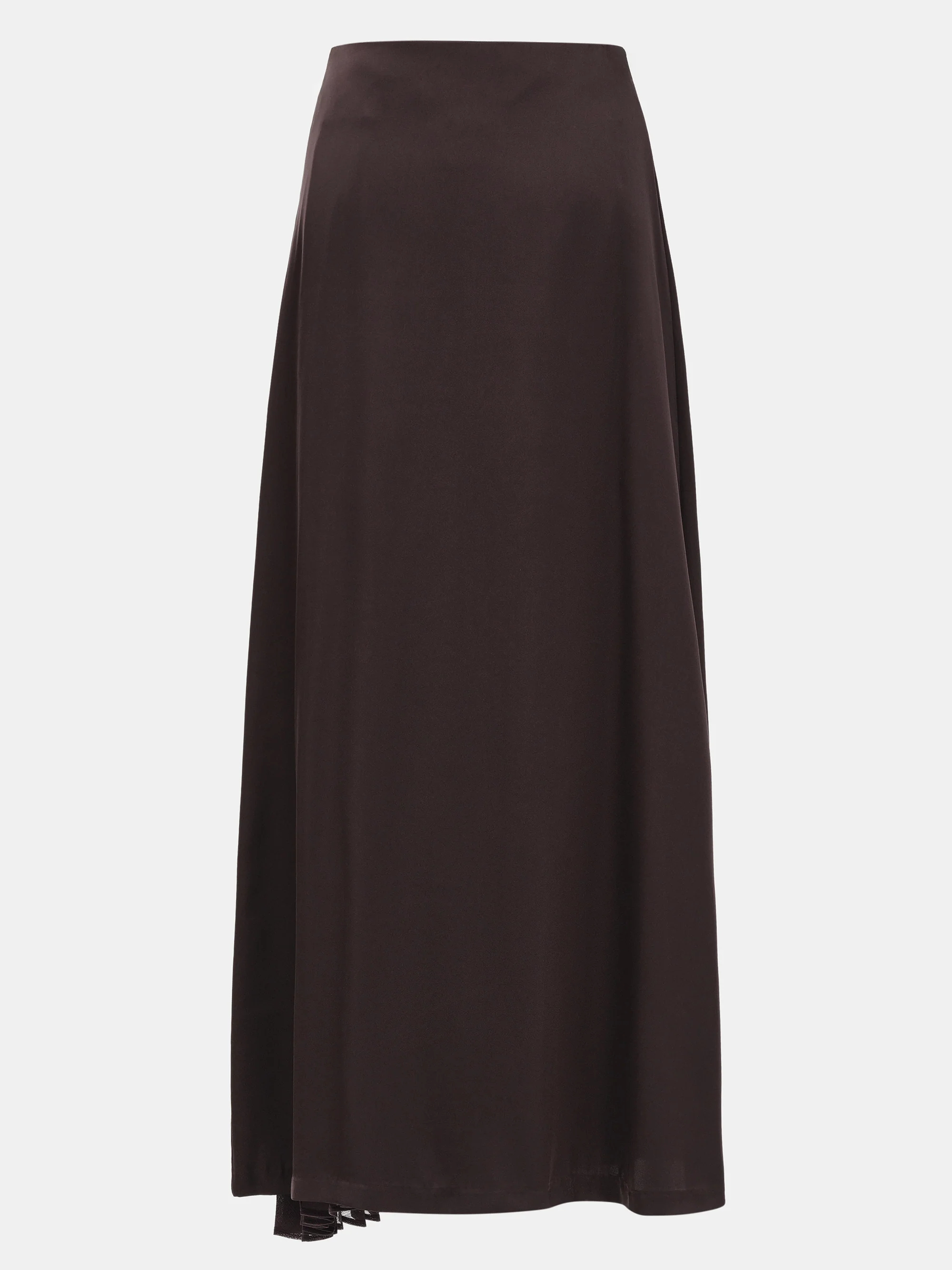 Satin-Effect Midi Skirt, Brown - Image 5