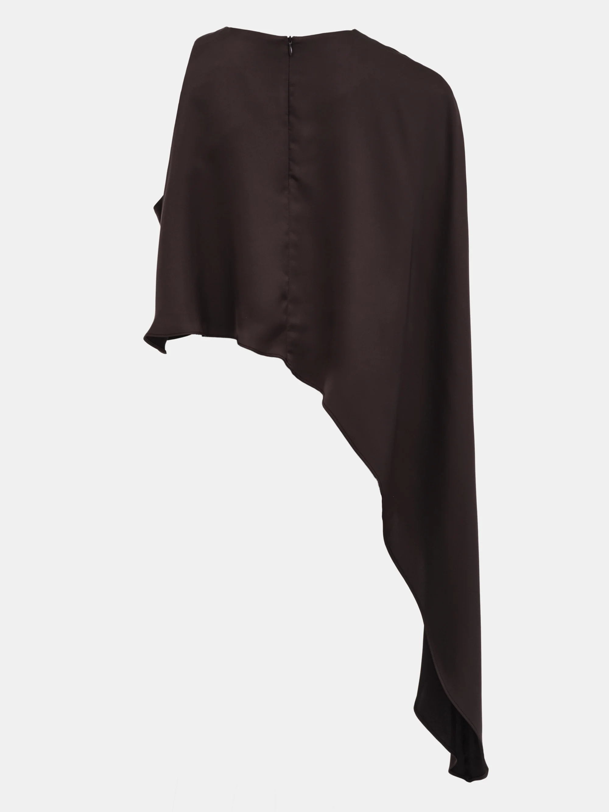 Satin-Effect One-Shoulder Top, Brown - Image 7