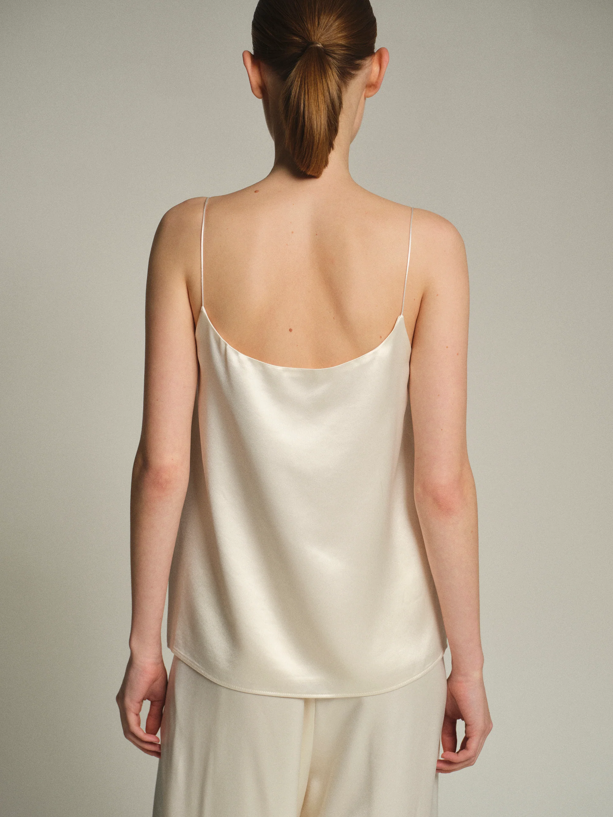 Satin Effect Tank Top, Pearl - Image 3