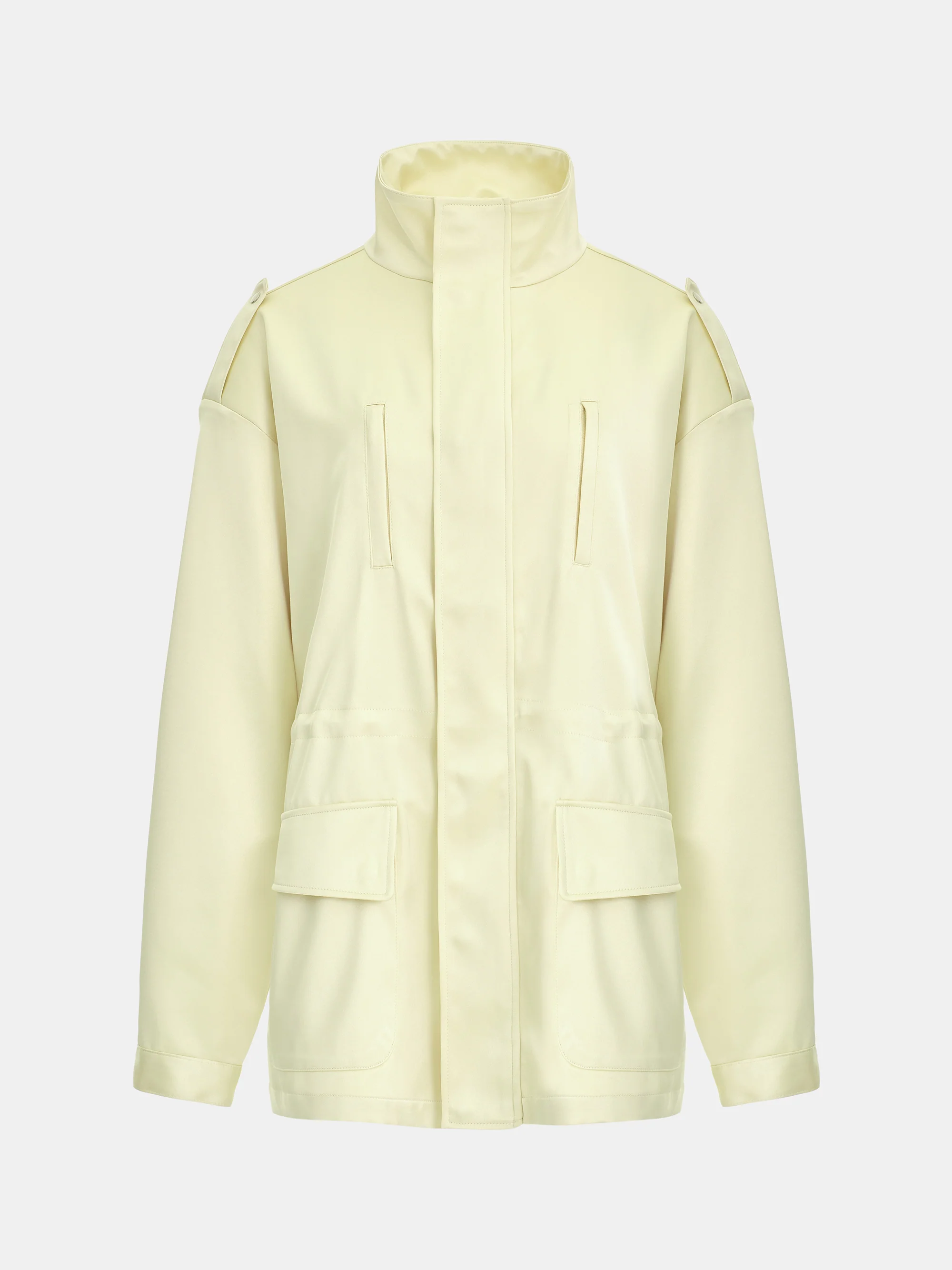 Satin Utility Field Jacket, Butter - Image 5