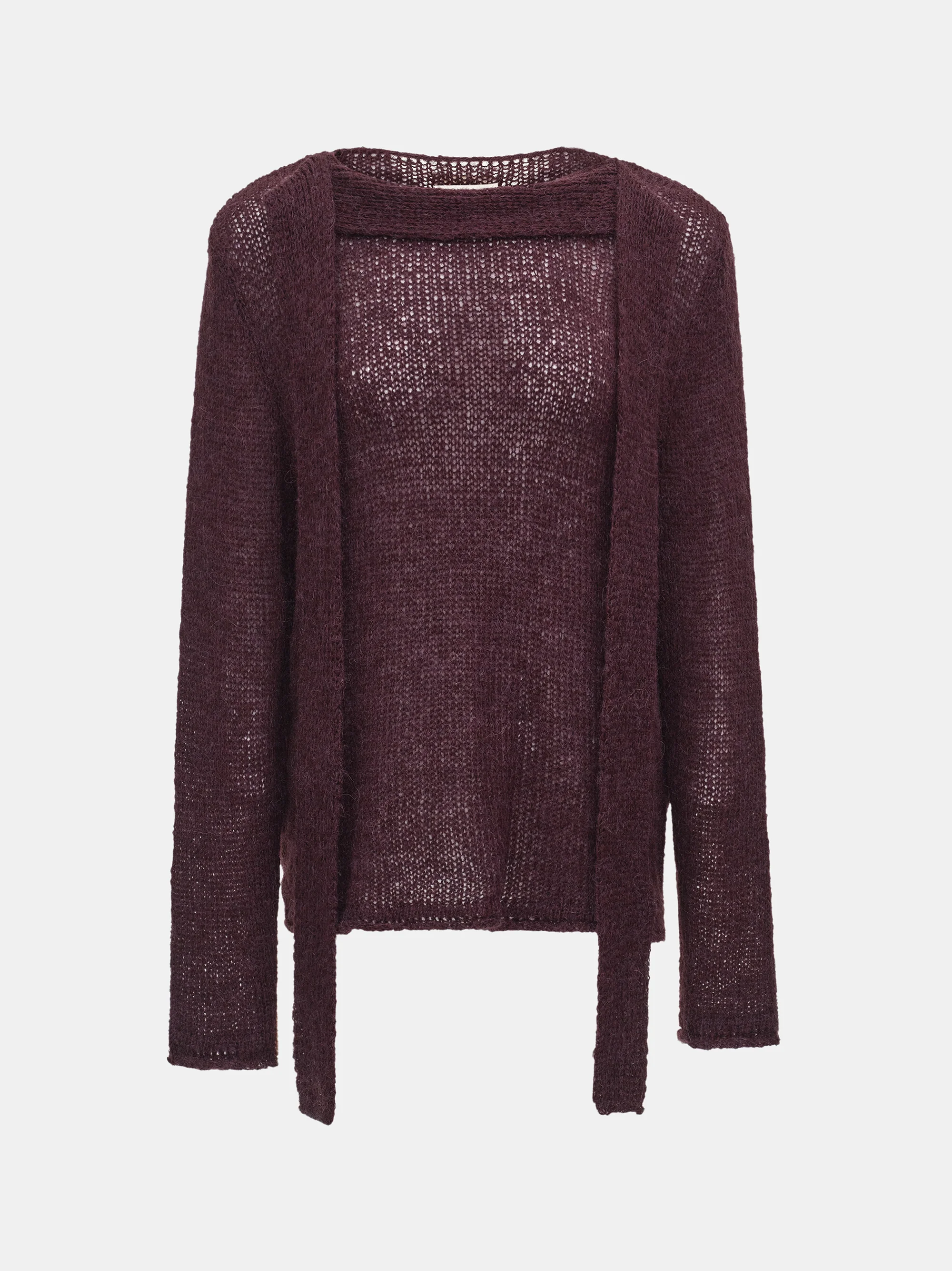 Scarf Collar Sweater, Wine - Image 5