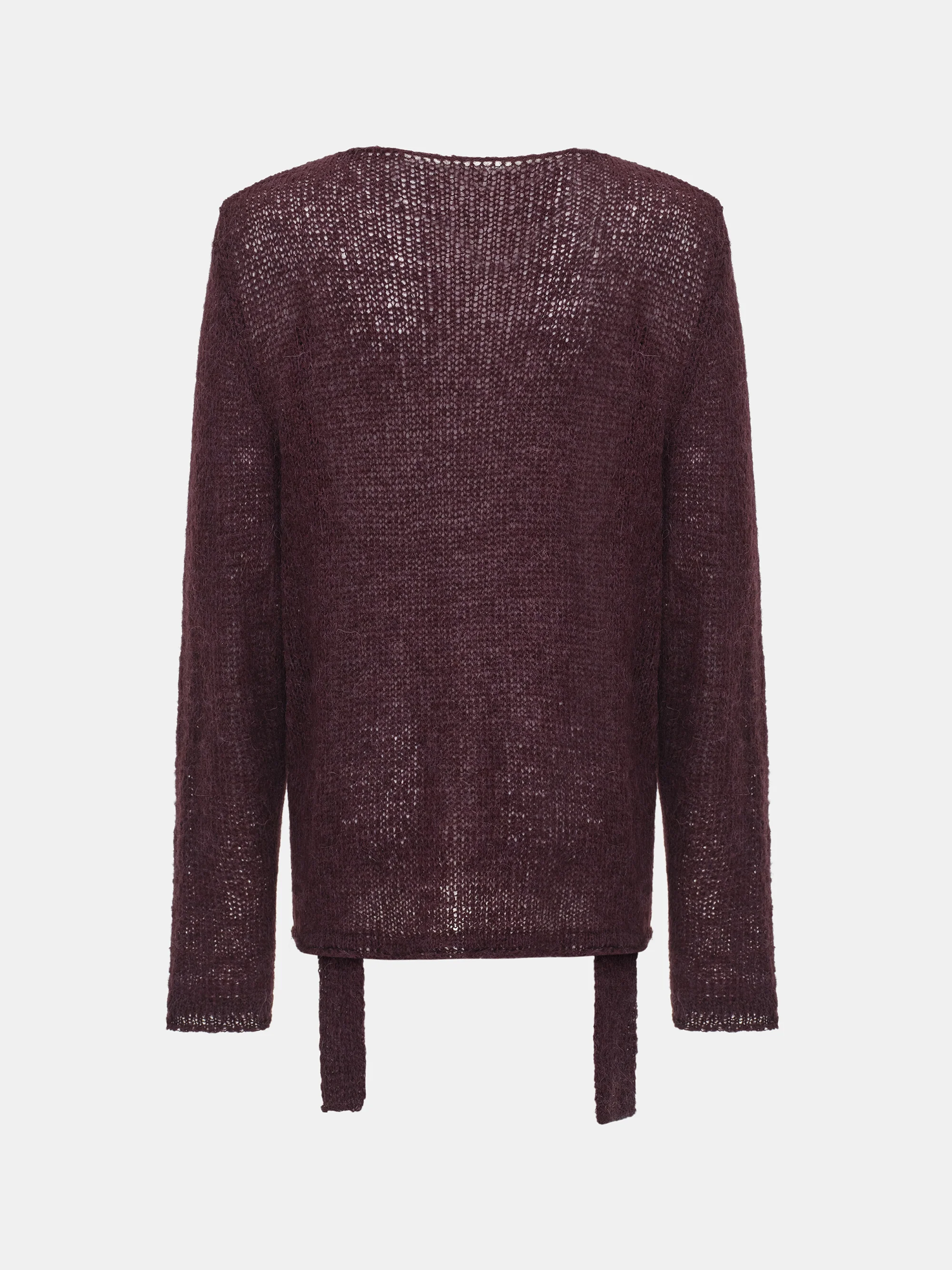 Scarf Collar Sweater, Wine - Image 6