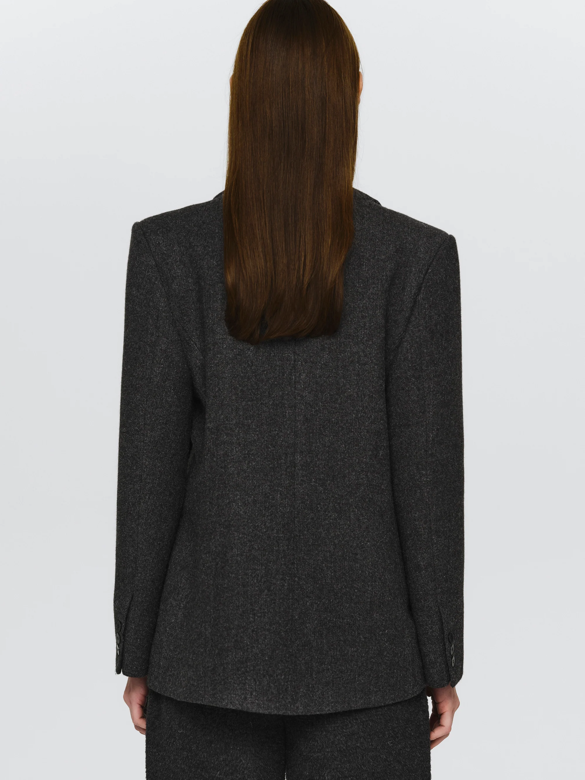 Scarf Lapel Blazer, Charcoal - Image 4