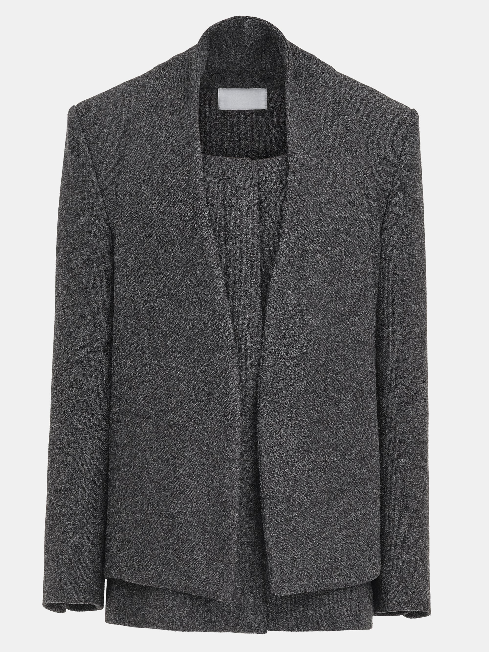 Scarf Lapel Blazer, Charcoal - Image 5