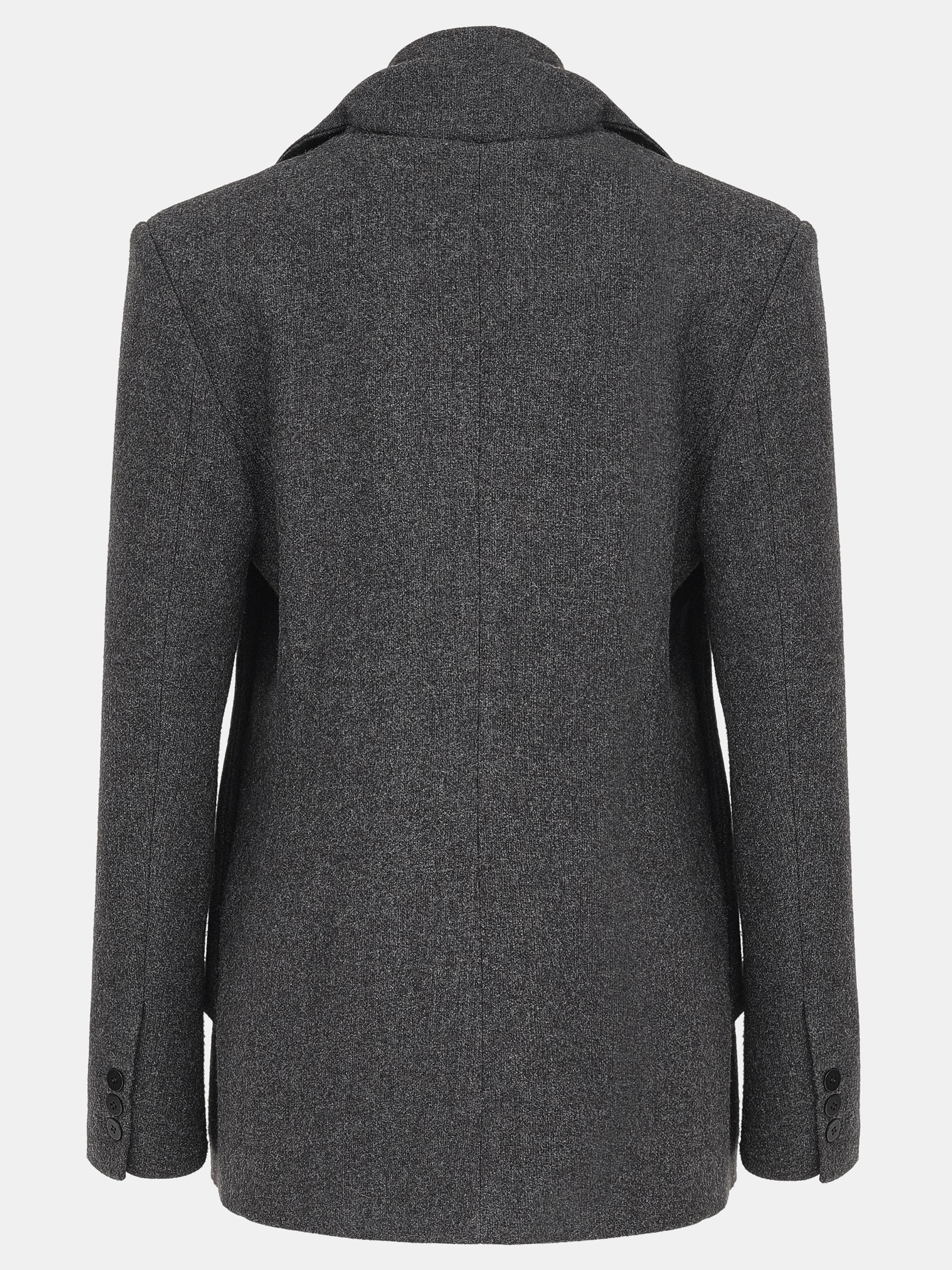 Scarf Lapel Blazer, Charcoal - Image 6