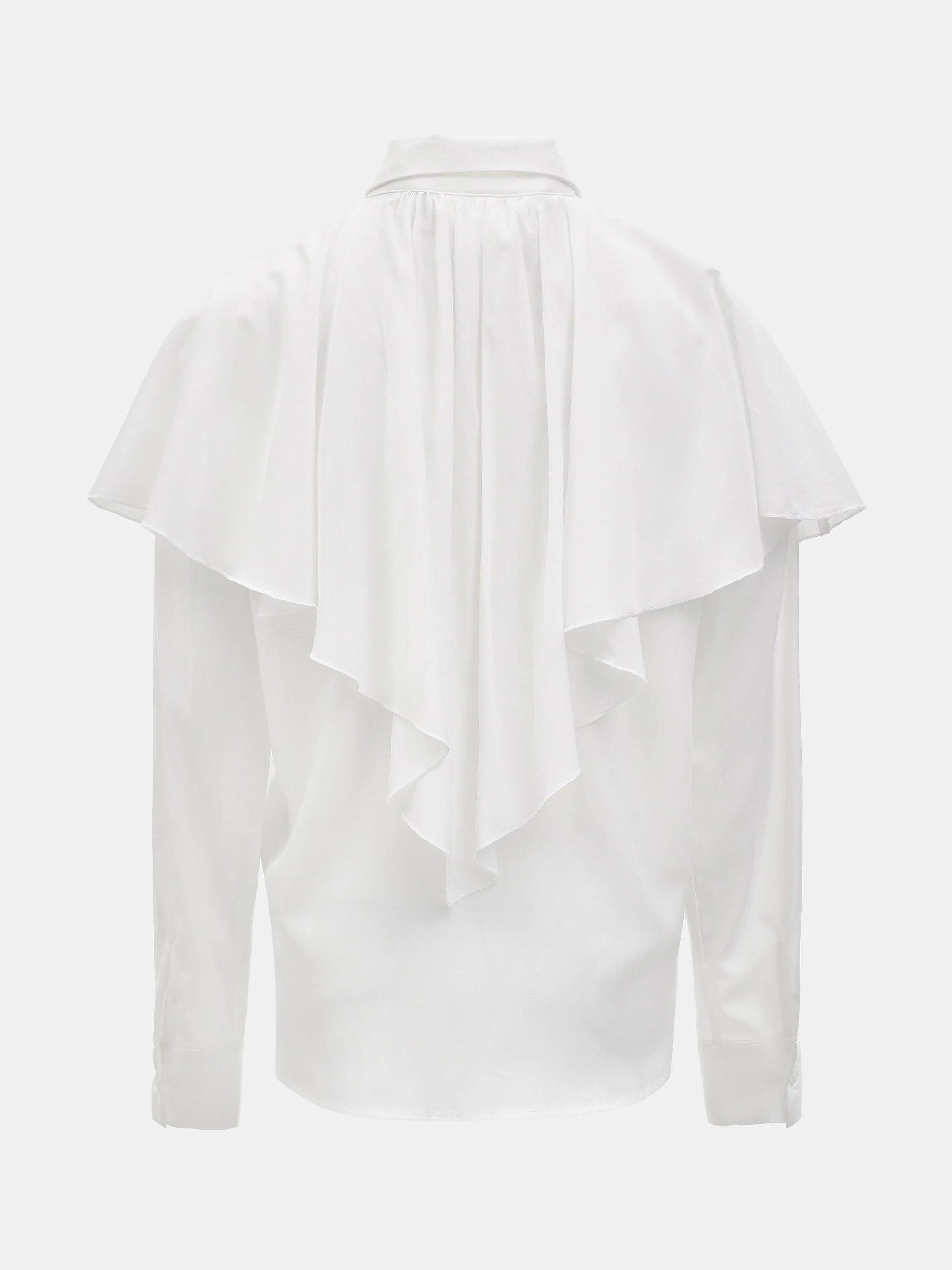 Scarf-Overlay Blouse, Ivory - Image 6