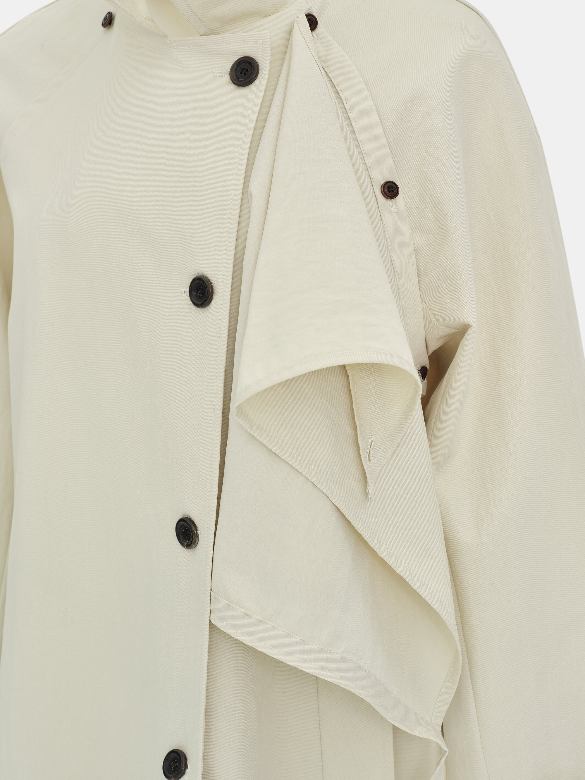 Scarf Panel Trench Coat, Ivory - Image 2