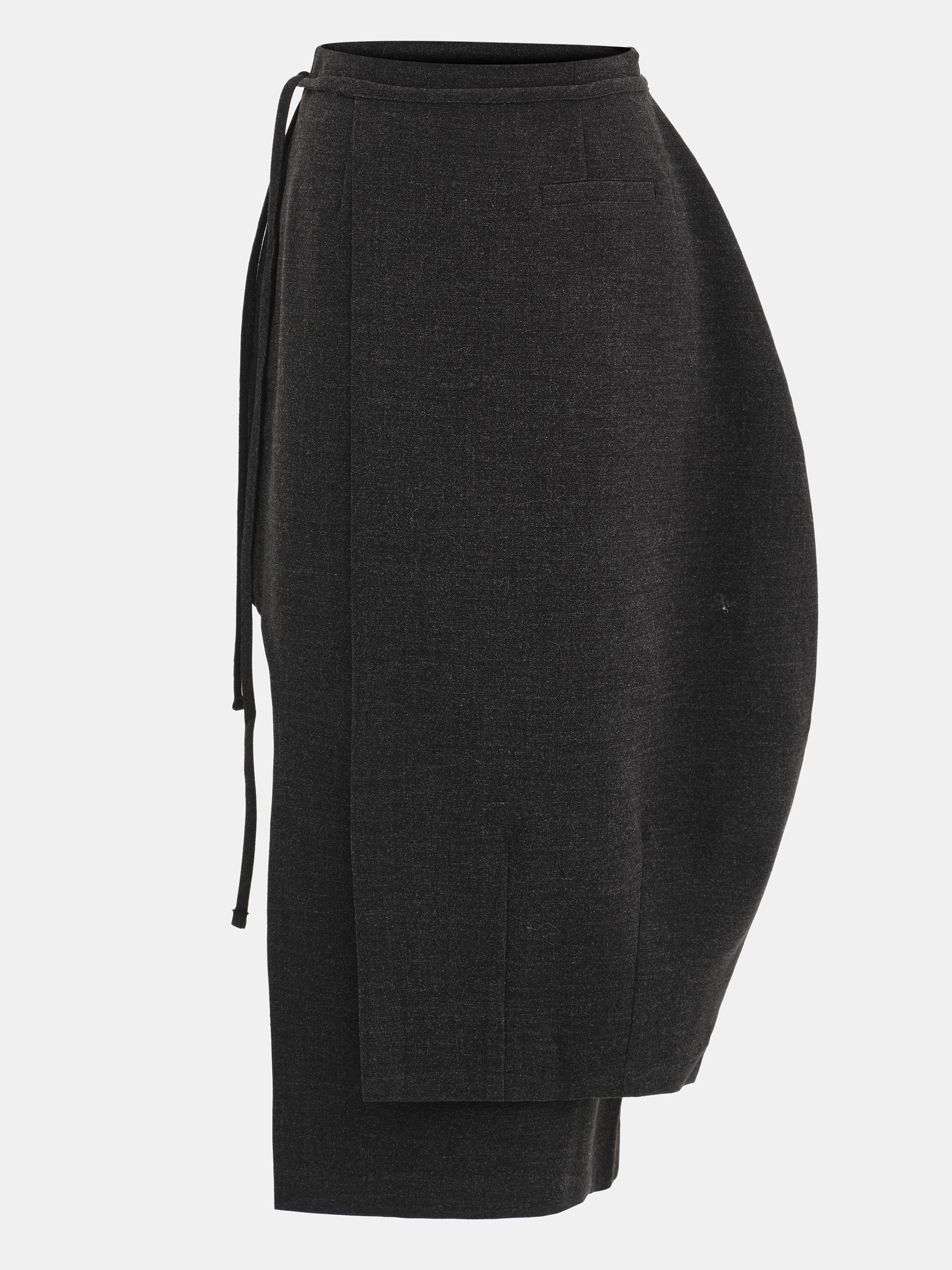 Sculpted Wrap Skirt, Charcoal - Image 8