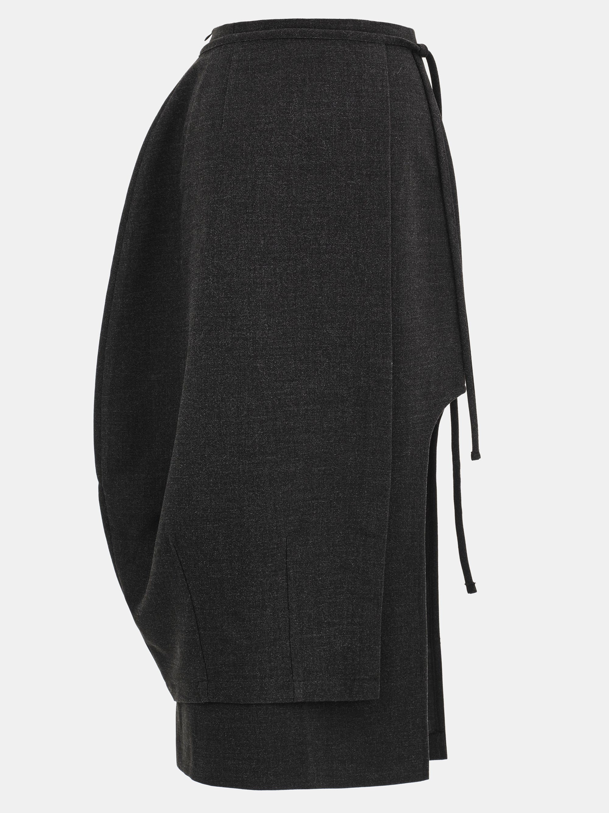Sculpted Wrap Skirt, Charcoal - Image 9