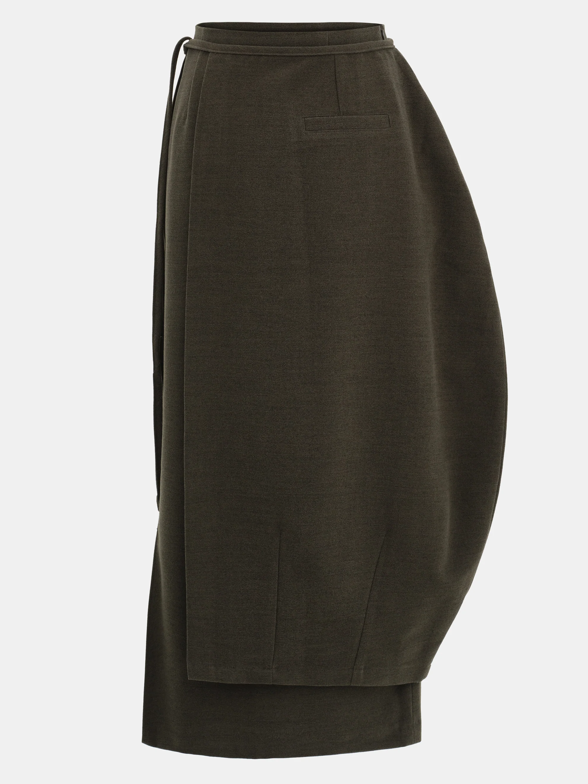 Sculpted Wrap Skirt, Olive - Image 6