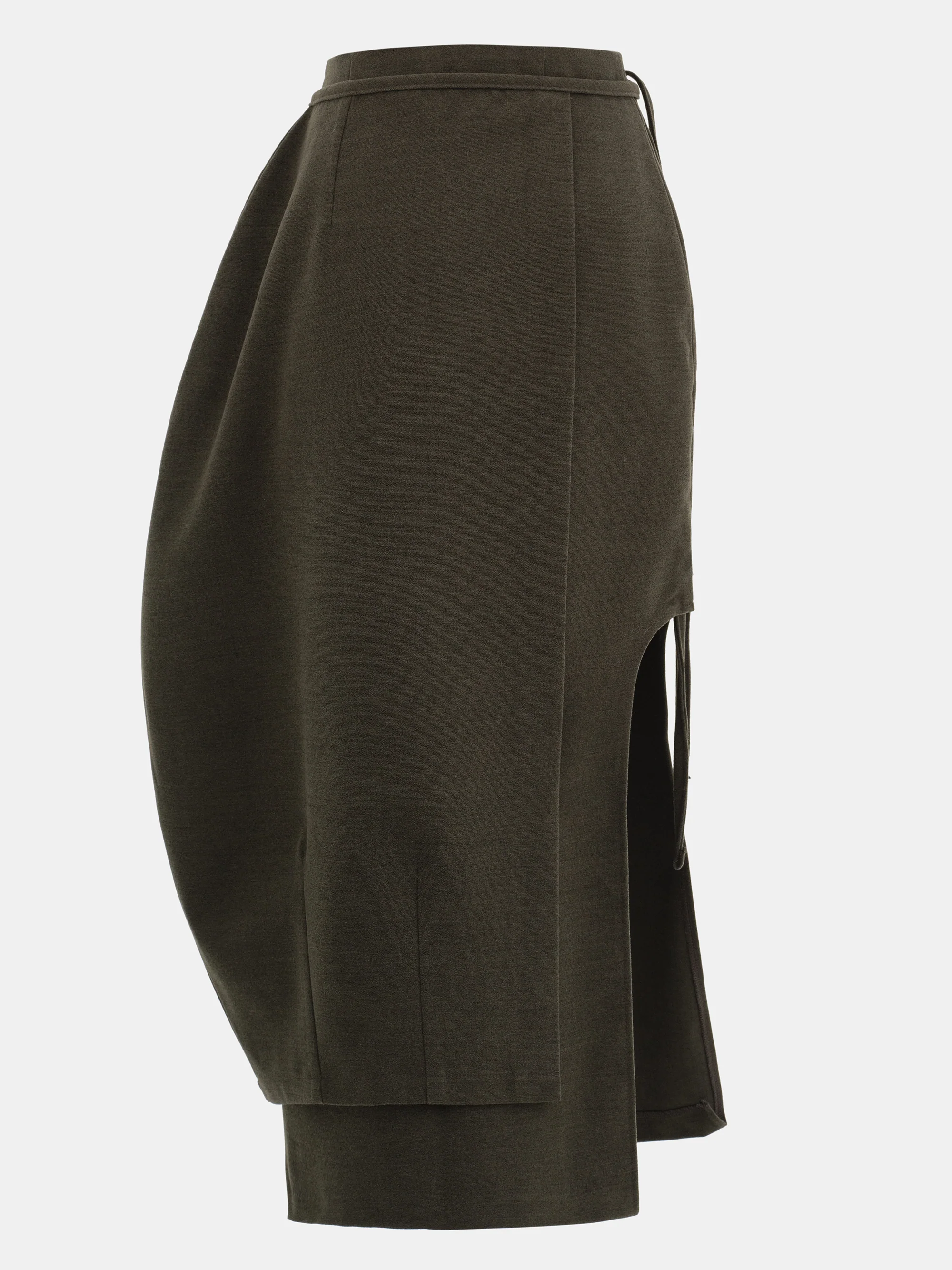 Sculpted Wrap Skirt, Olive - Image 7
