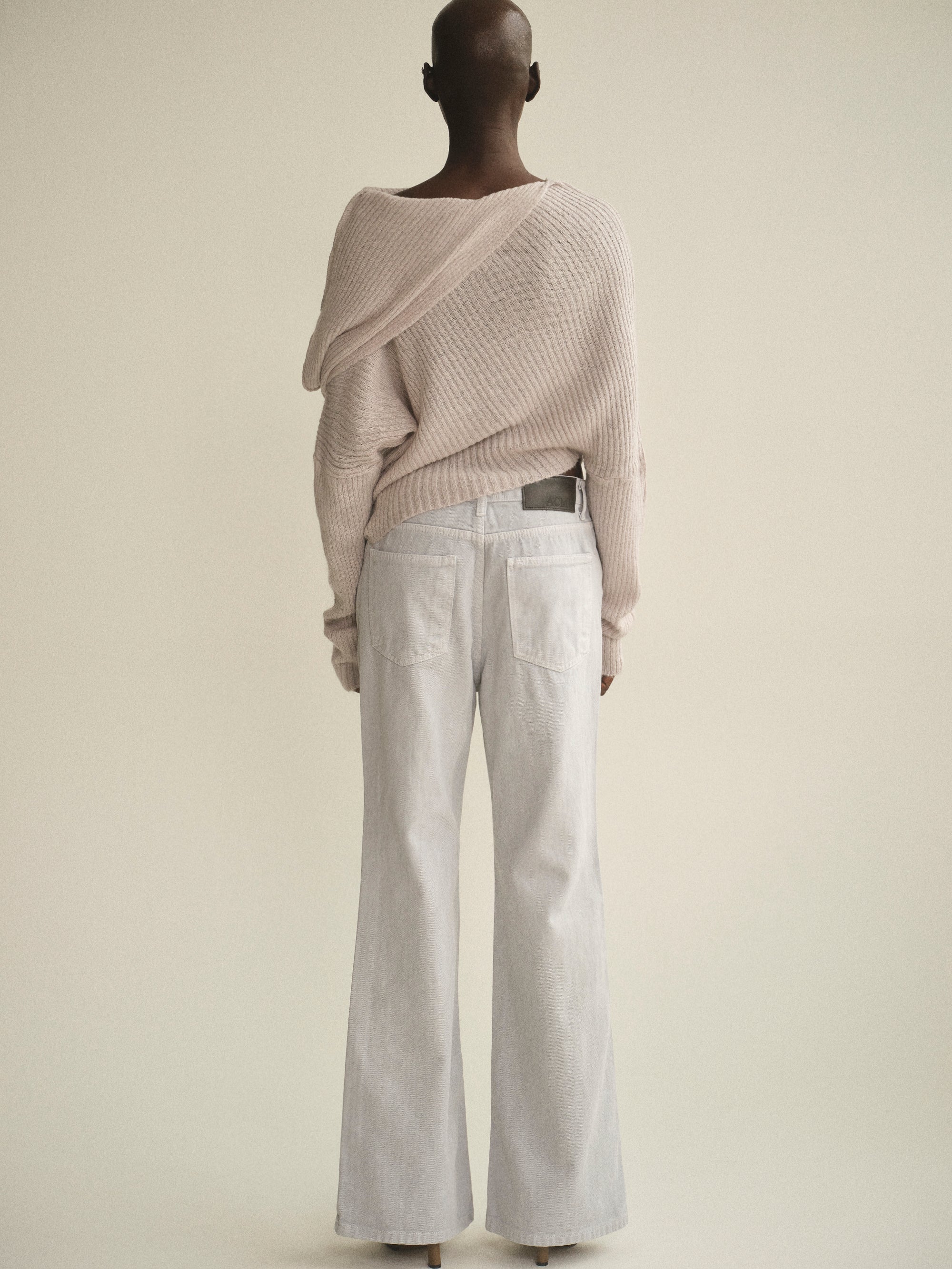 Sculptural Knit Top, Pale Grey - Image 2