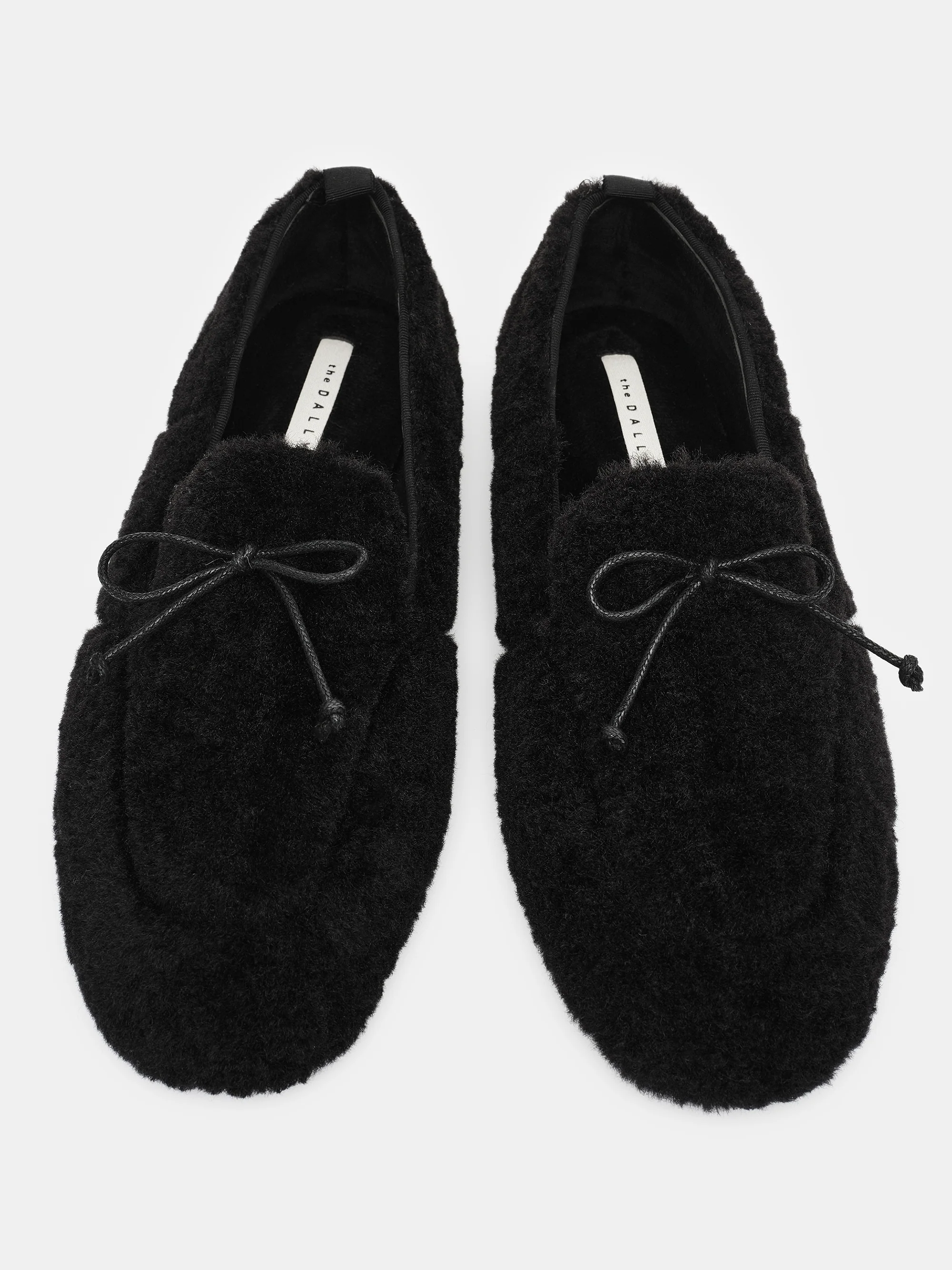 Shearling Moccasin Loafers, Black