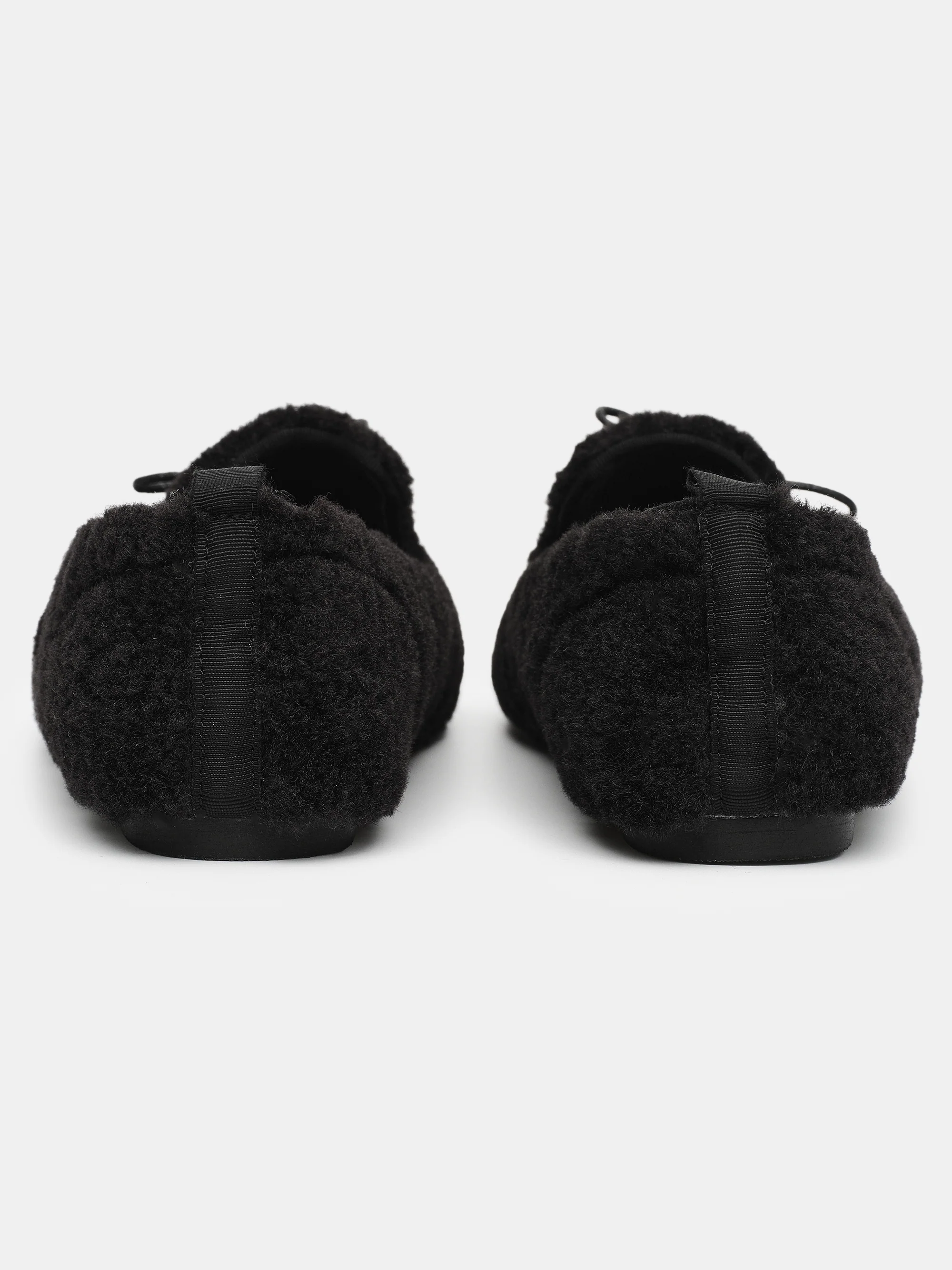 Shearling Moccasin Loafers, Black - Image 4