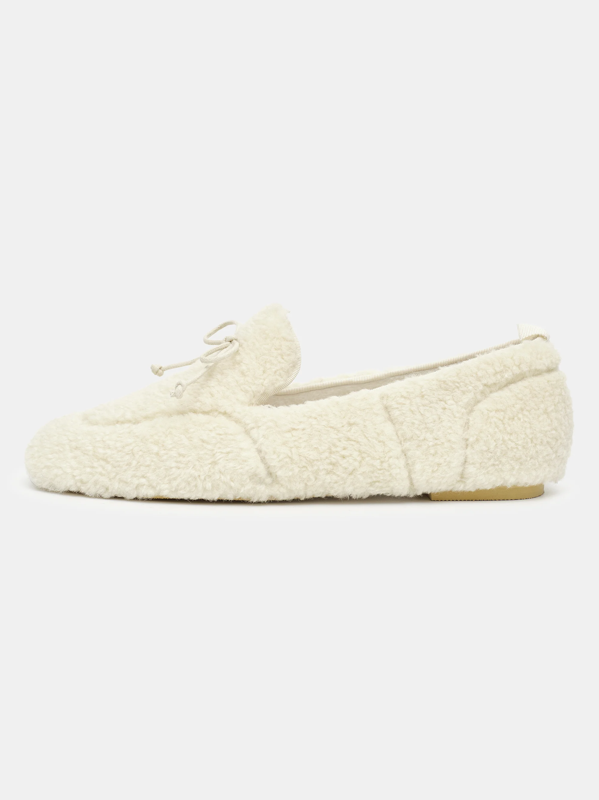 Shearling Moccasin Loafers, Ivory - Image 2