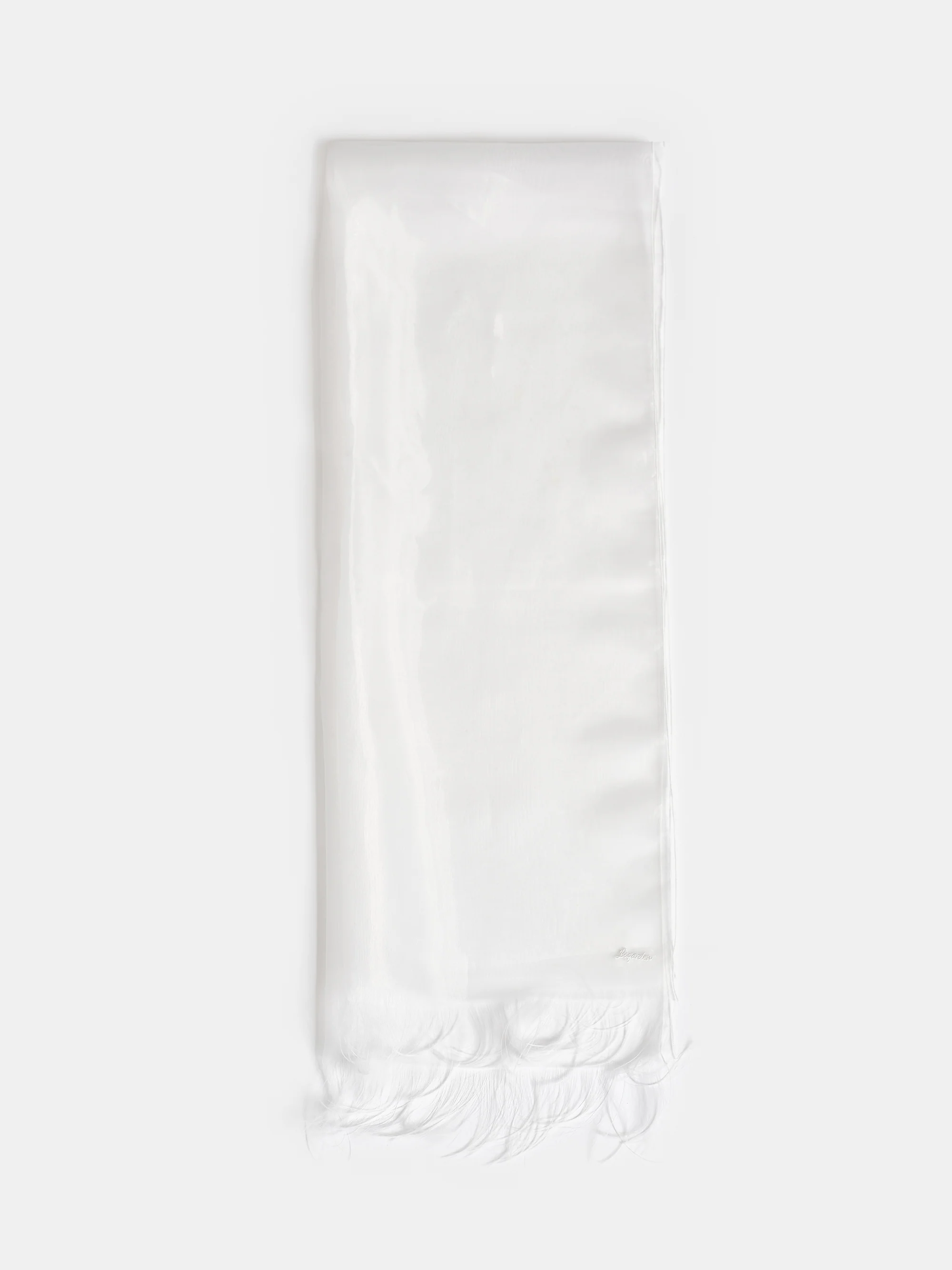 Sheer Organza Scarf, White - Image 4