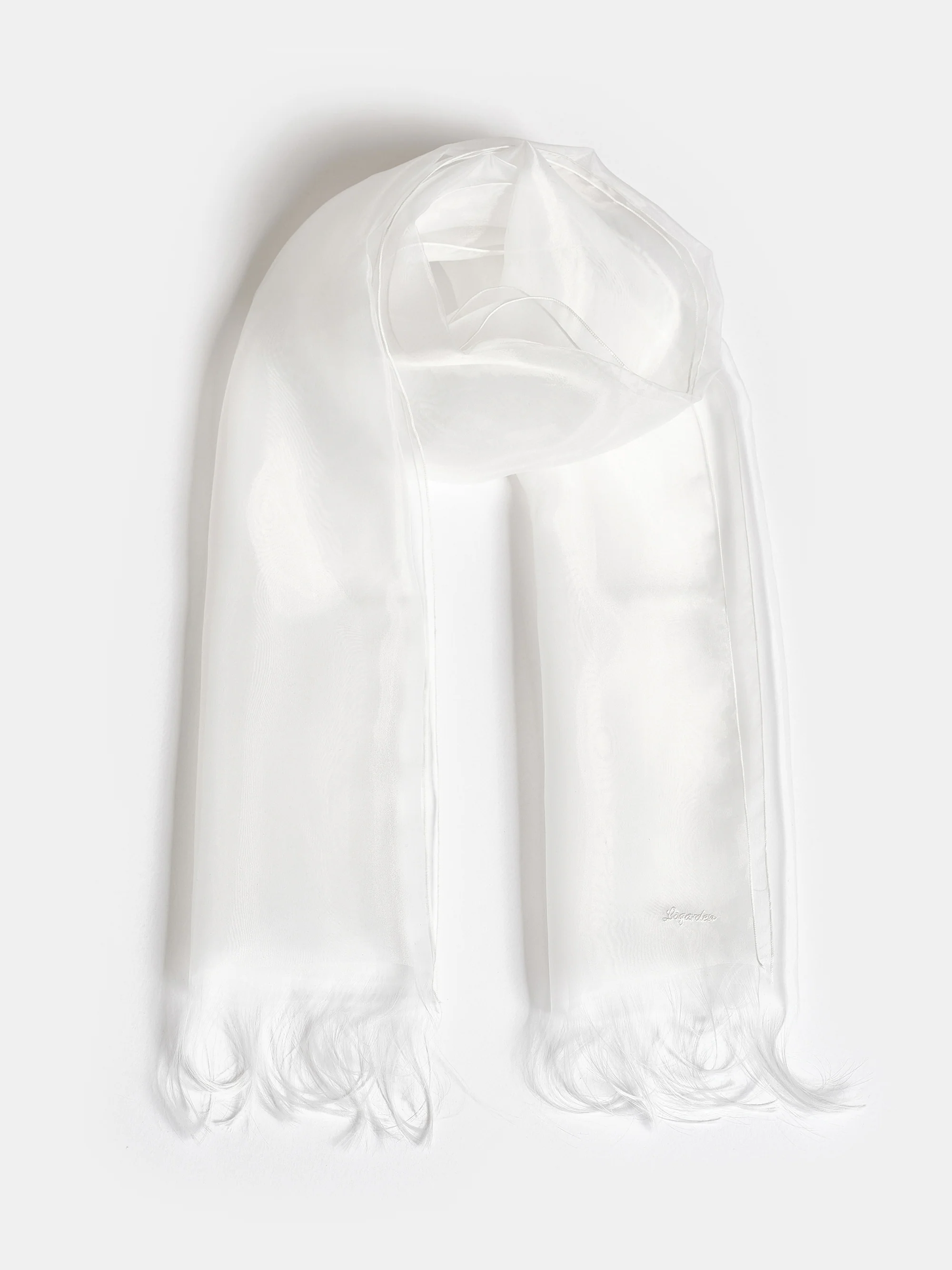Sheer Organza Scarf, White - Image 6