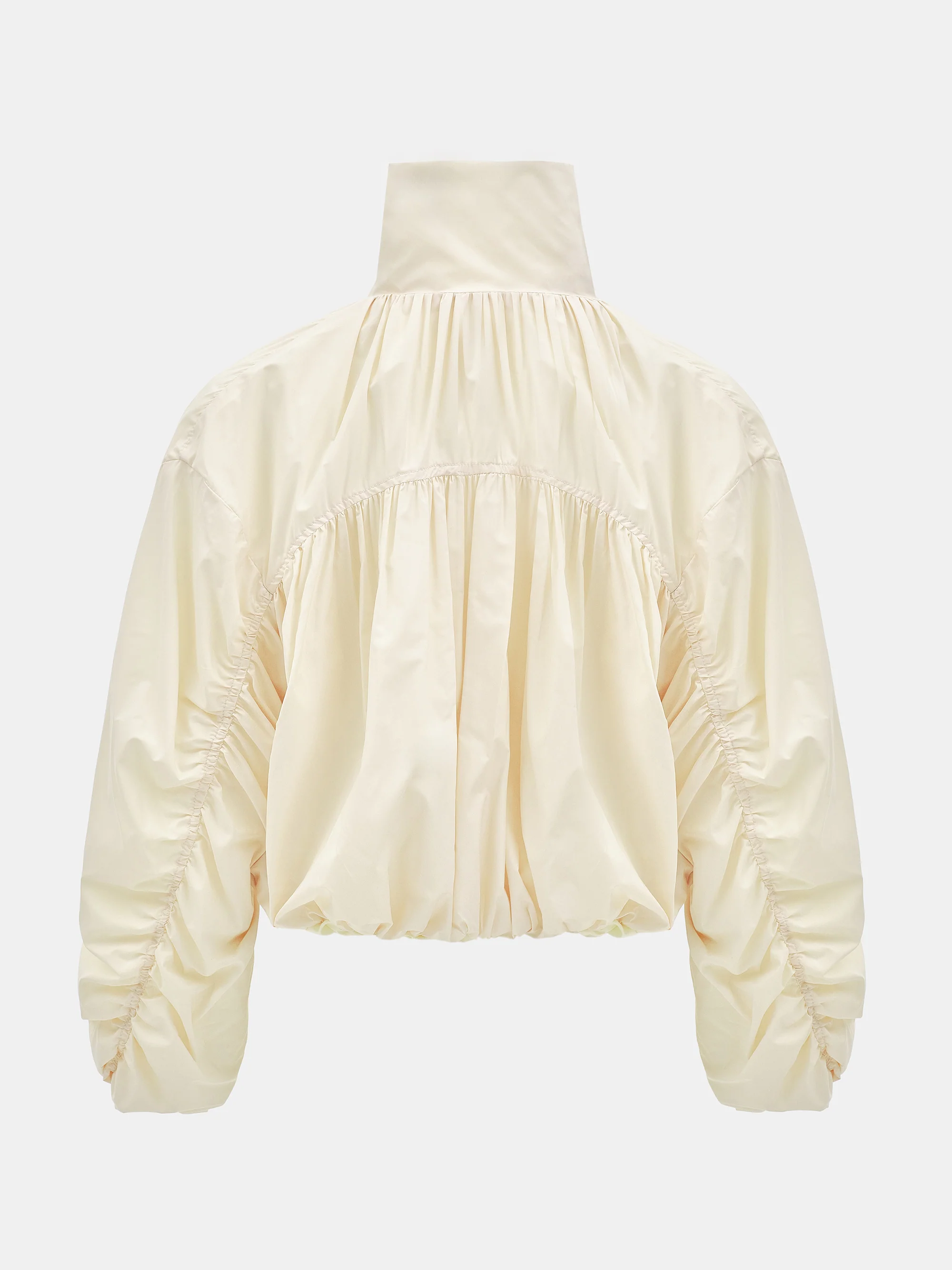 Shirred-Back Blouson Jacket, Cream - Image 8